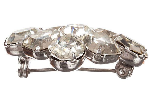 Designer Square Clear Rhinestone Pin Size ONE SIZE - 2 Thumbnail