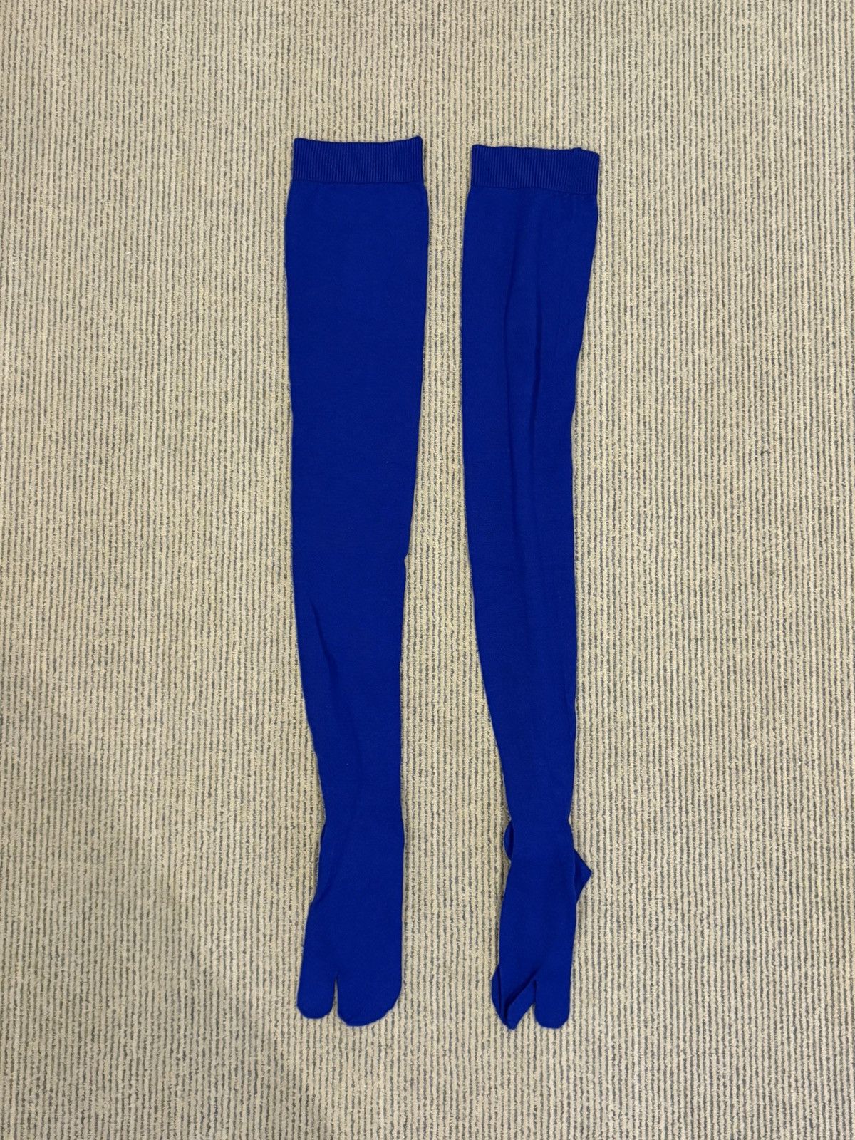 Maison Margiela Thigh High Blue Wool Tabi Socks Size ONE SIZE - 1 Thumbnail