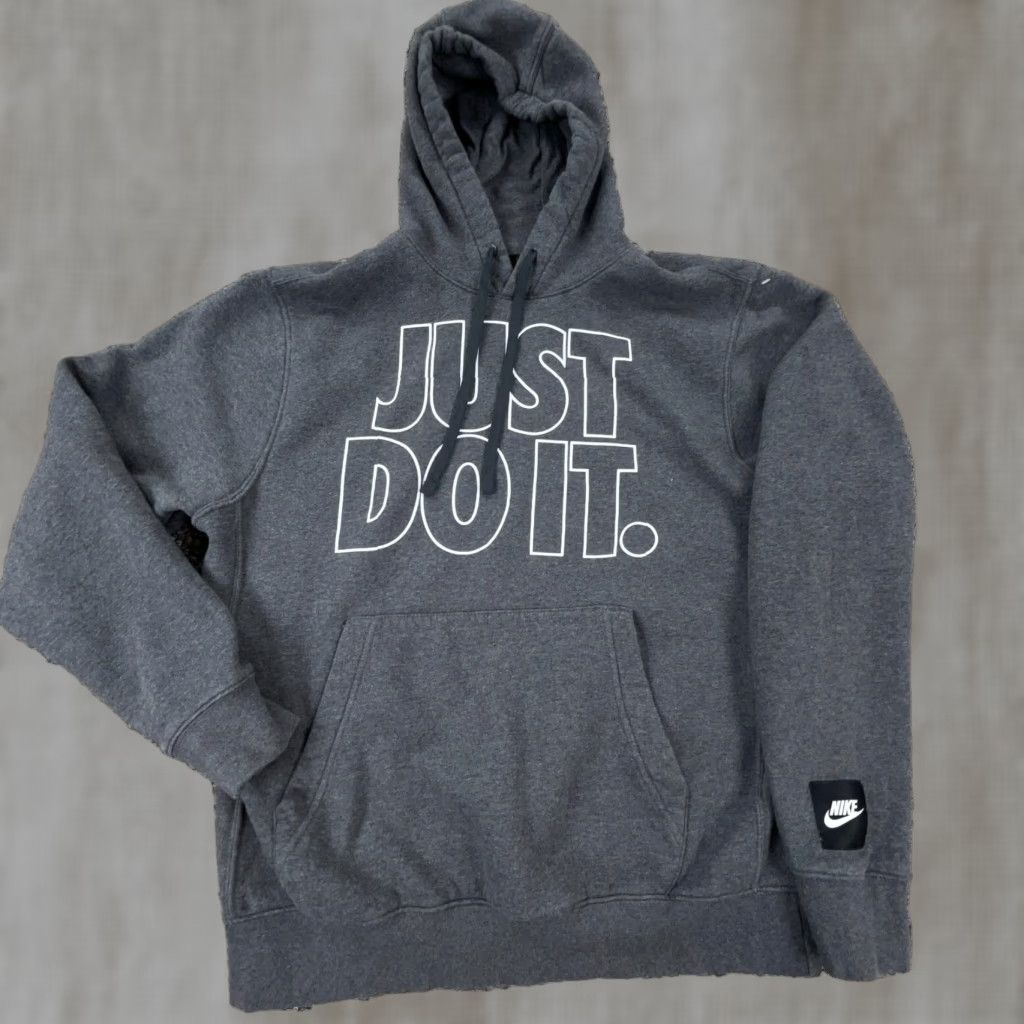 Nike Nike Hoodie Men Medium Gray Sweatshirt Just Do It Swoosh Adult Size US M / EU 48-50 / 2 - 1 Thumbnail