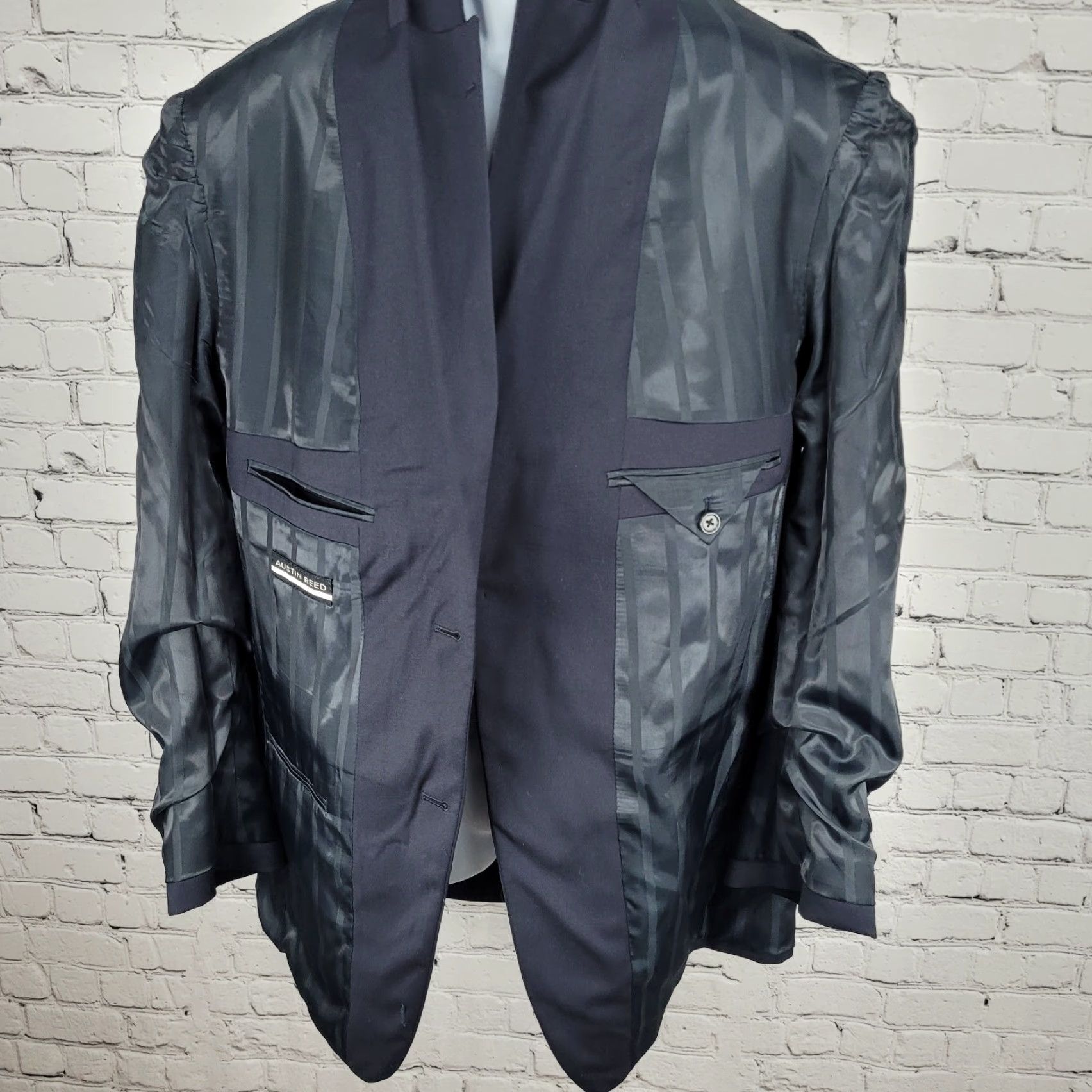 Austin Reed Austin Reed Blazer 42R Blue Wool 2-Button Notch Vented Classic Mens Size 42R - 5 Thumbnail
