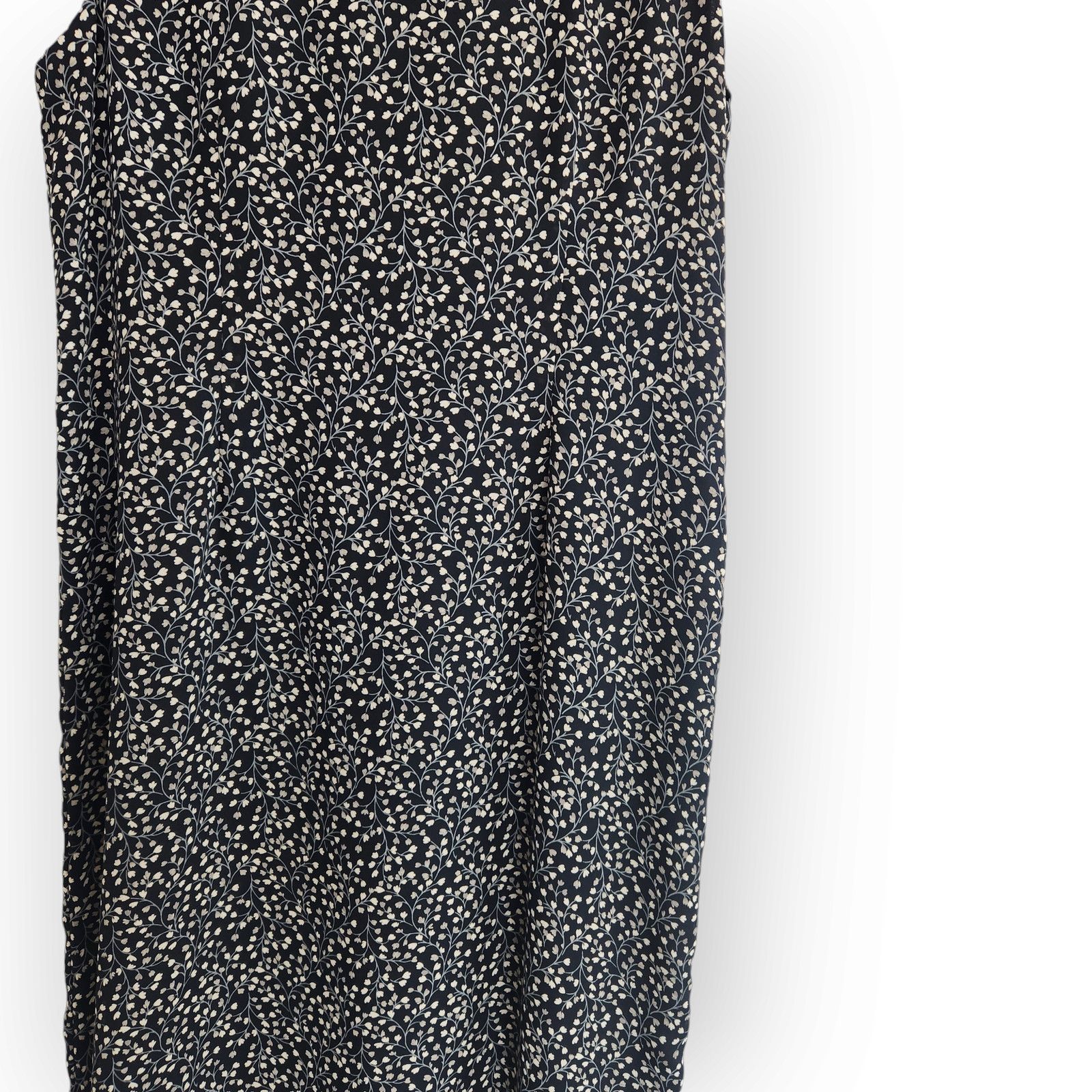 Vintage Vintage Black Green Ditsy Floral High Neck Maxi Dress 14 Size XL / US 12-14 / IT 48-50 - 6 Thumbnail
