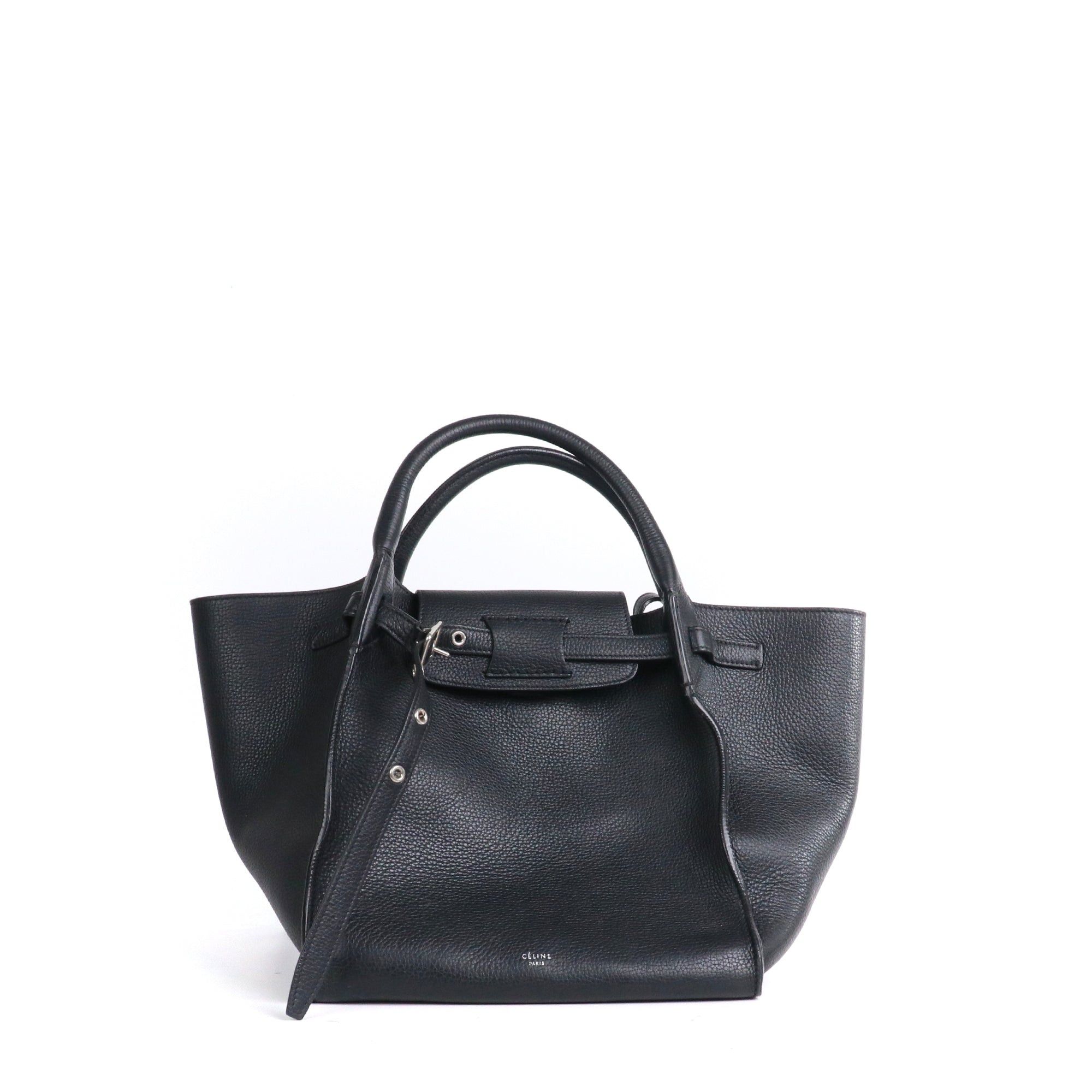 Celine CELINE - Céline Big Bag handbag in black grained leather Size ONE SIZE - 1 Thumbnail