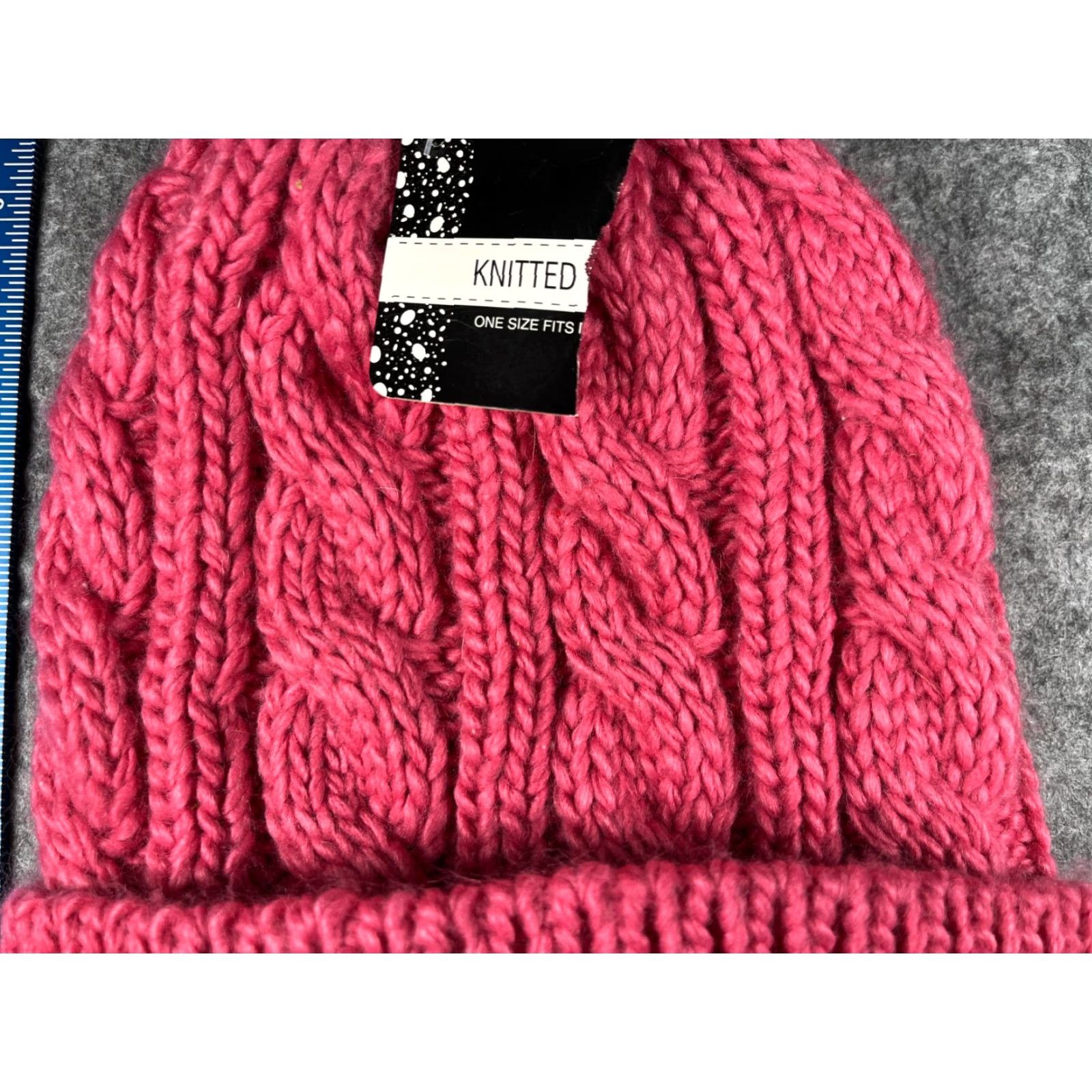 Pinko Momentum Brands Beanie Toque Adult One Size Pink Cable Knit 100% Polyester NEW Women Hat Beanie Winter Outdoor Ski Mens Womens Size ONE SIZE - 3 Thumbnail