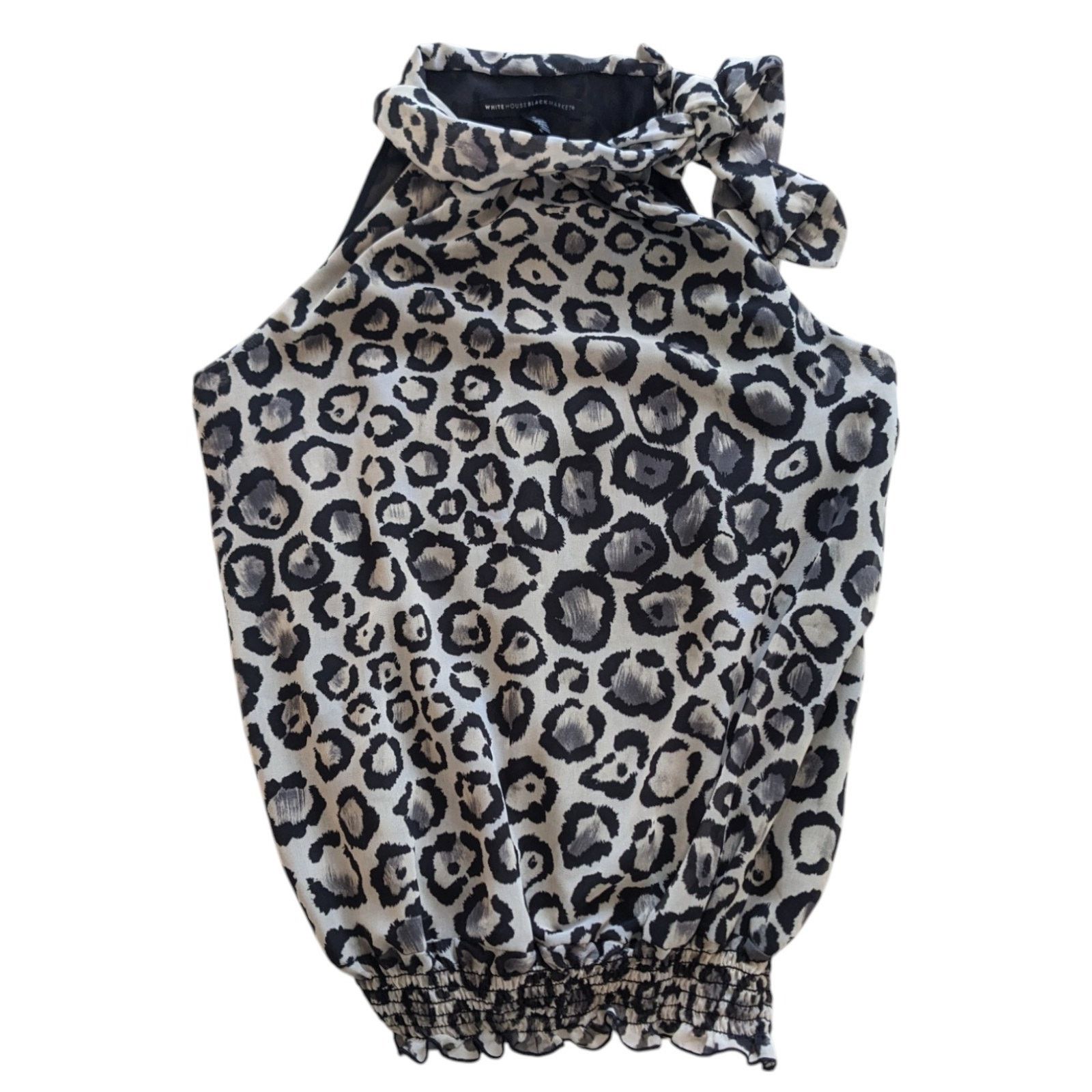 White House Black Market White House Black Market Leopard Halter Tie Neck Top Small Size S / US 4 / IT 40 - 3 Thumbnail