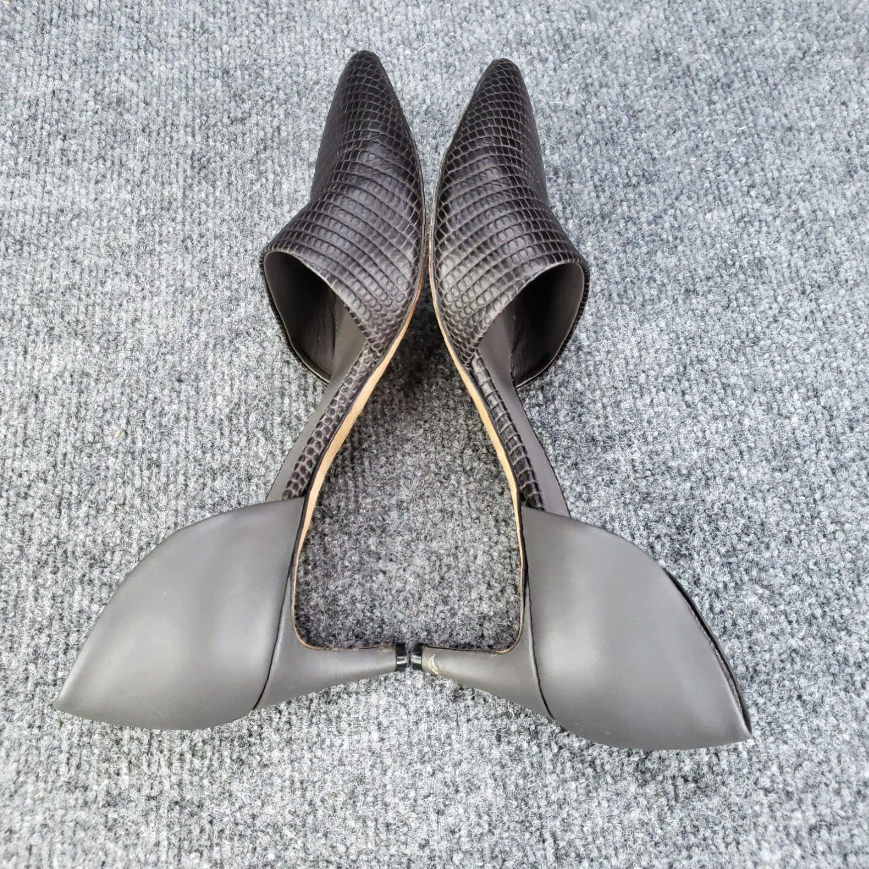 Vince Vince D'Orsay Heels Womens Size 7.5 Black Leather Slip On Size US 8 / IT 38 - 7 Thumbnail