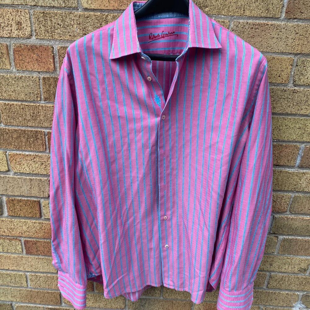 Robert Graham Robert Graham Striped Button Up Dress Shirt Pink Blue Large Size US L / EU 52-54 / 3 - 3 Thumbnail