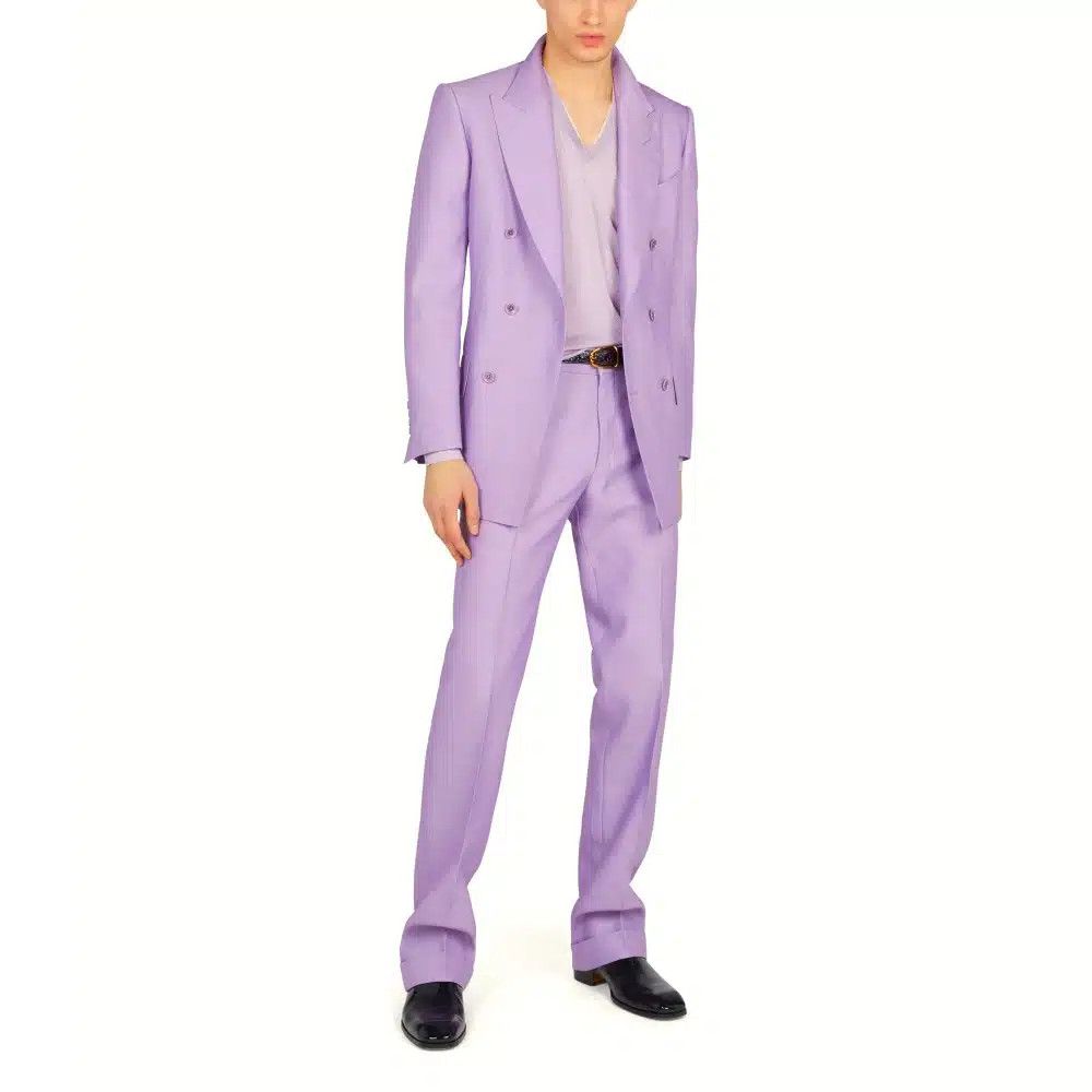 Tom Ford o1loc1c1124 JLBP02 Atticus Double-Breasted Jacket in Lilac Size US M / EU 48-50 / 2 - 4 Thumbnail