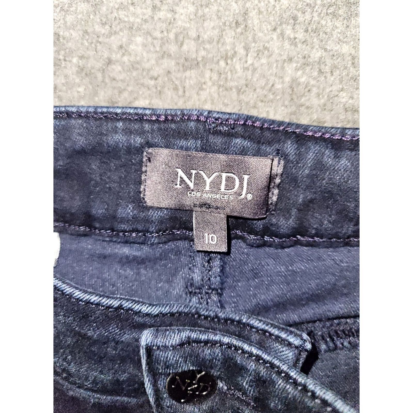 NYDJ NYDJ Barbara Bootcut Jeans Women's 10 Dark Blue Lift Tuck Stretch Preppy City Casual Denim Size 32" / US 10 / IT 46 - 2 Thumbnail