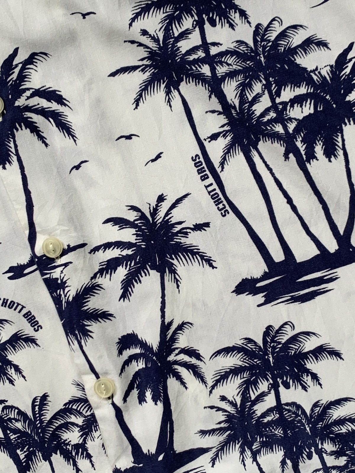 Schott Vintage Schott Rayon Coconut Hawaii Tree Motive Collar Shirt Size US L / EU 52-54 / 3 - 6 Thumbnail