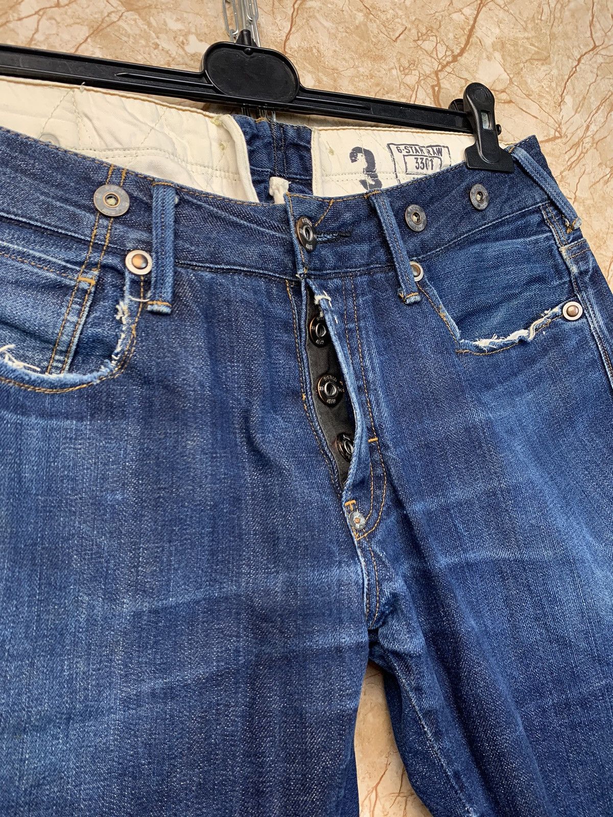 G-Star Lumber Narrow Handcrafted Buckle Back Selvedge Denim Jeans Size US 31 - 9 Thumbnail