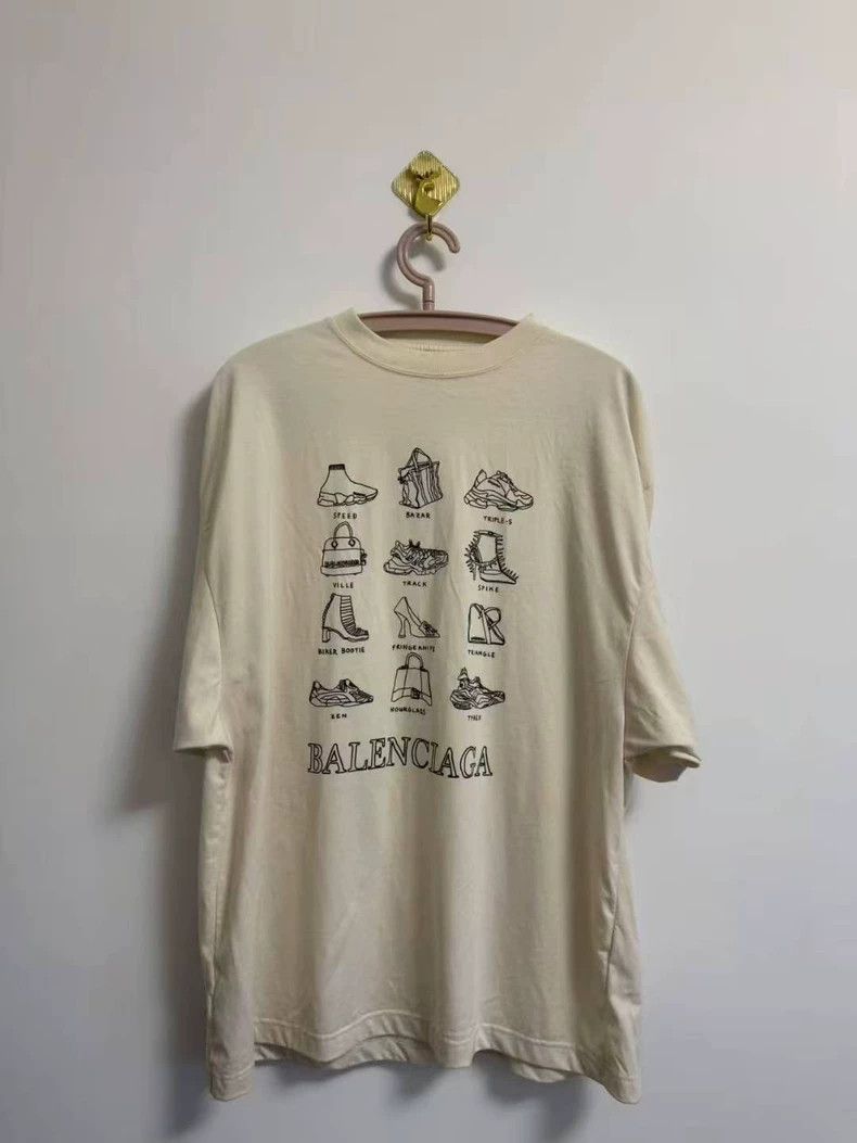 Balenciaga Logo Print Short Sleeve Tee - dmc