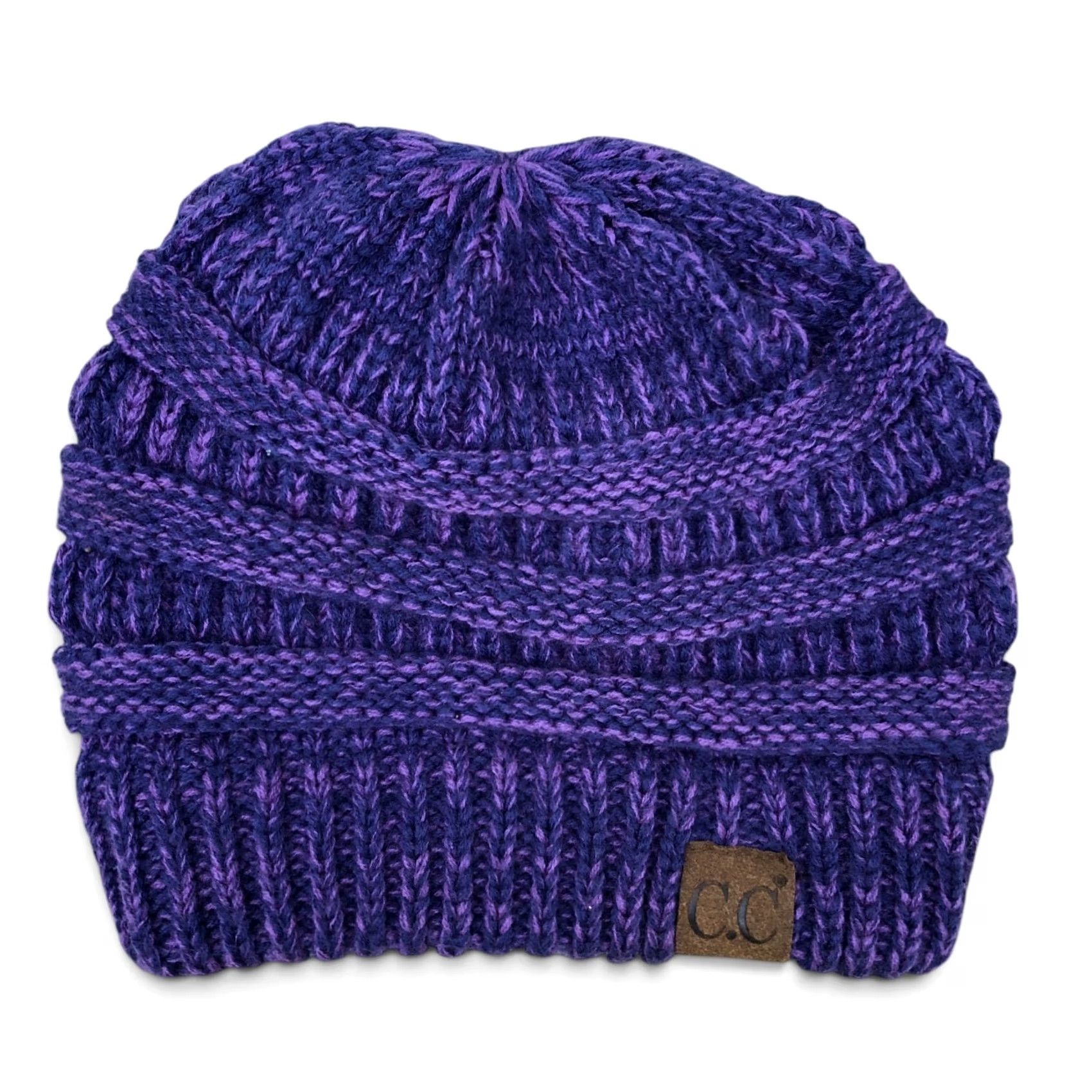 Vintage C.C. EXCLUSIVES Beanie Hat Women's One Size Purple Winter Cable Knit Cap Size ONE SIZE - 2 Thumbnail