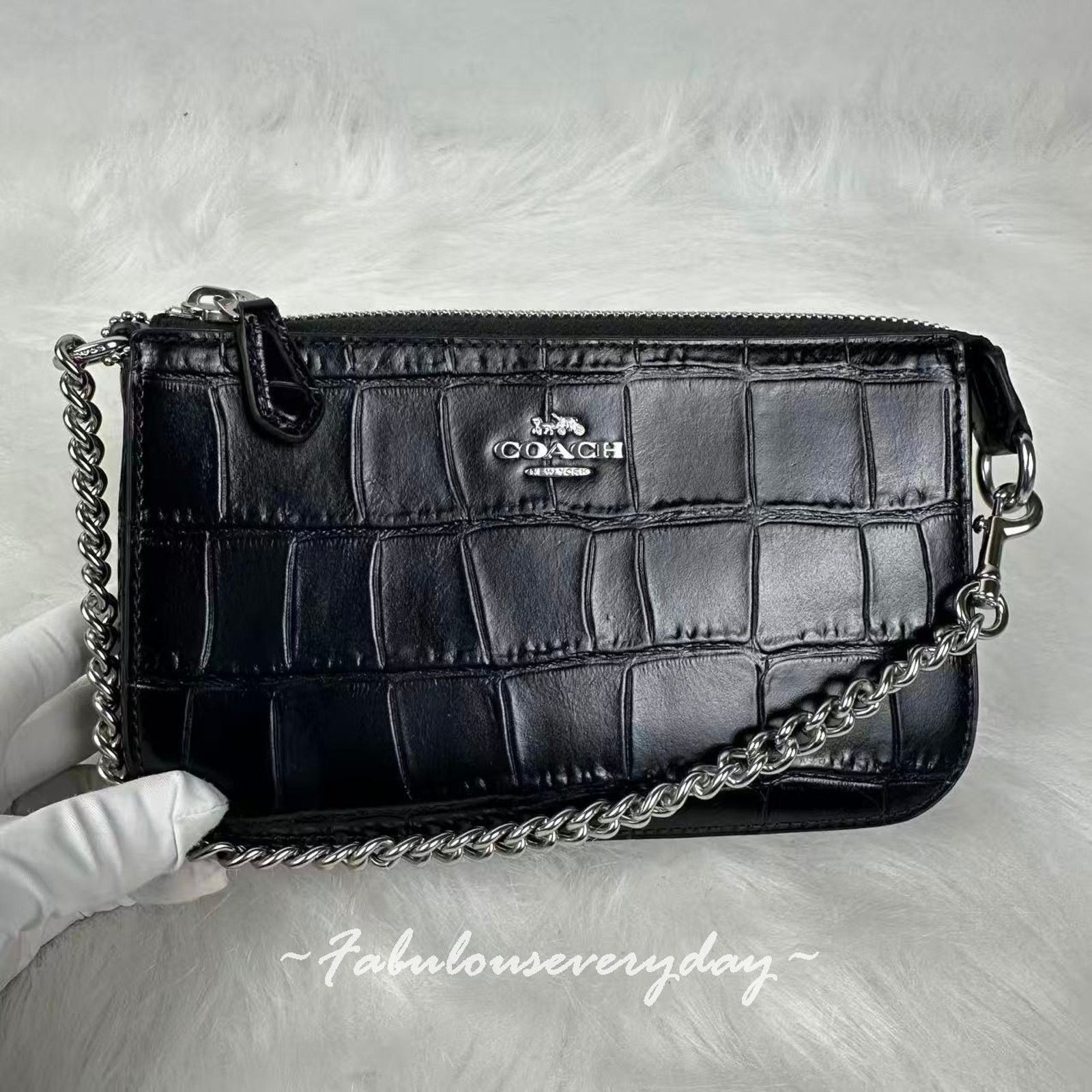 Coach Coach Nolita 19 Chain Strap Crocodile-embossed Leather/Black Size ONE SIZE - 2 Thumbnail