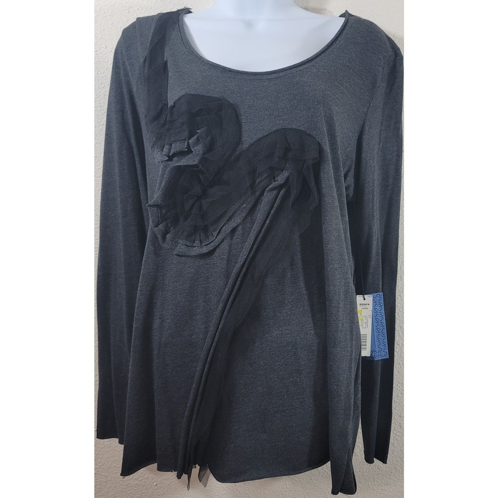 Other Simply Vera Charcoal Black Pure Night Top Large New With Tag Size L / US 10 / IT 46 - 1 Thumbnail