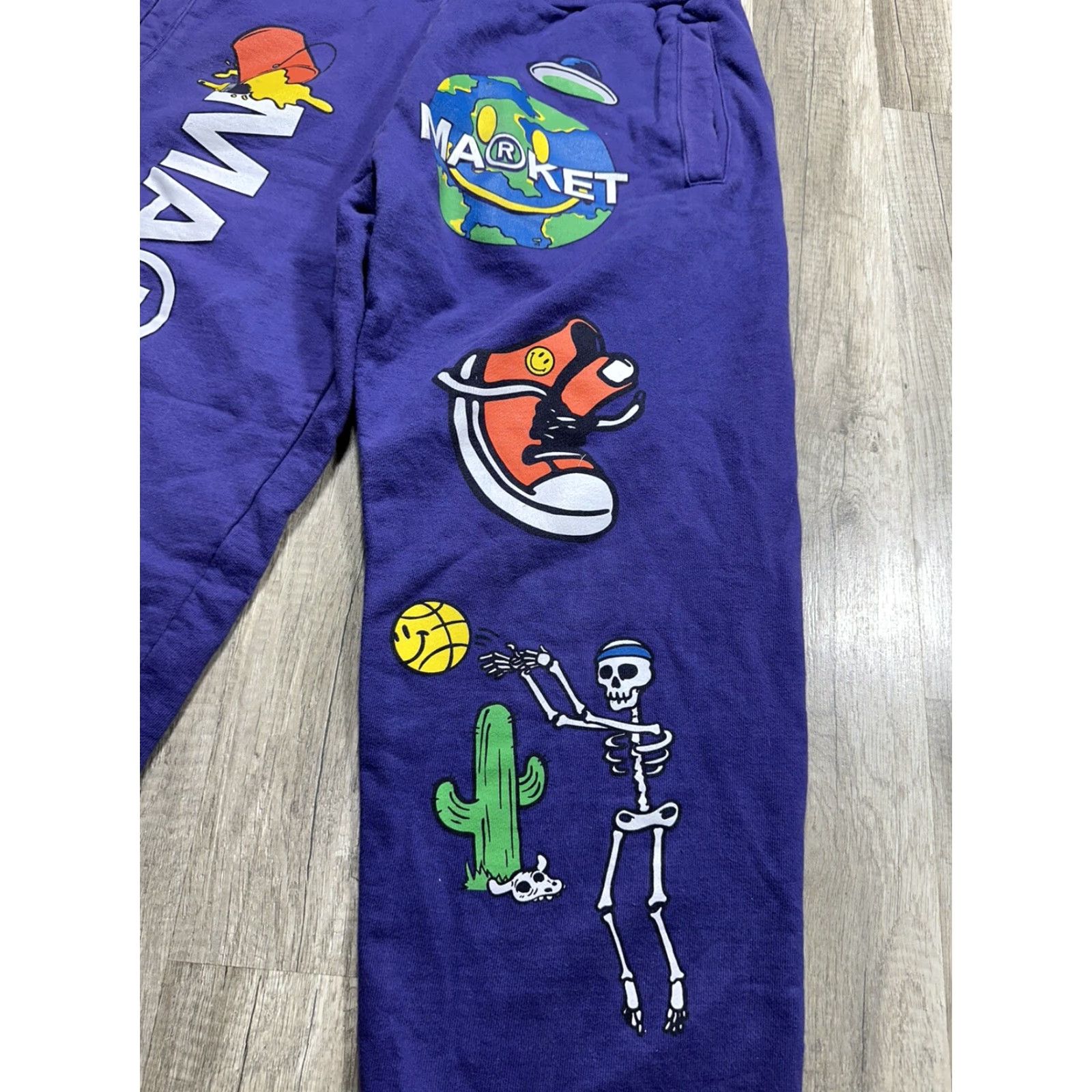 Market Market Sweatpants L Purple Men’s Pants Activewear Cotton Modern Cuffed Small Wear Size US 33 - 6 Thumbnail