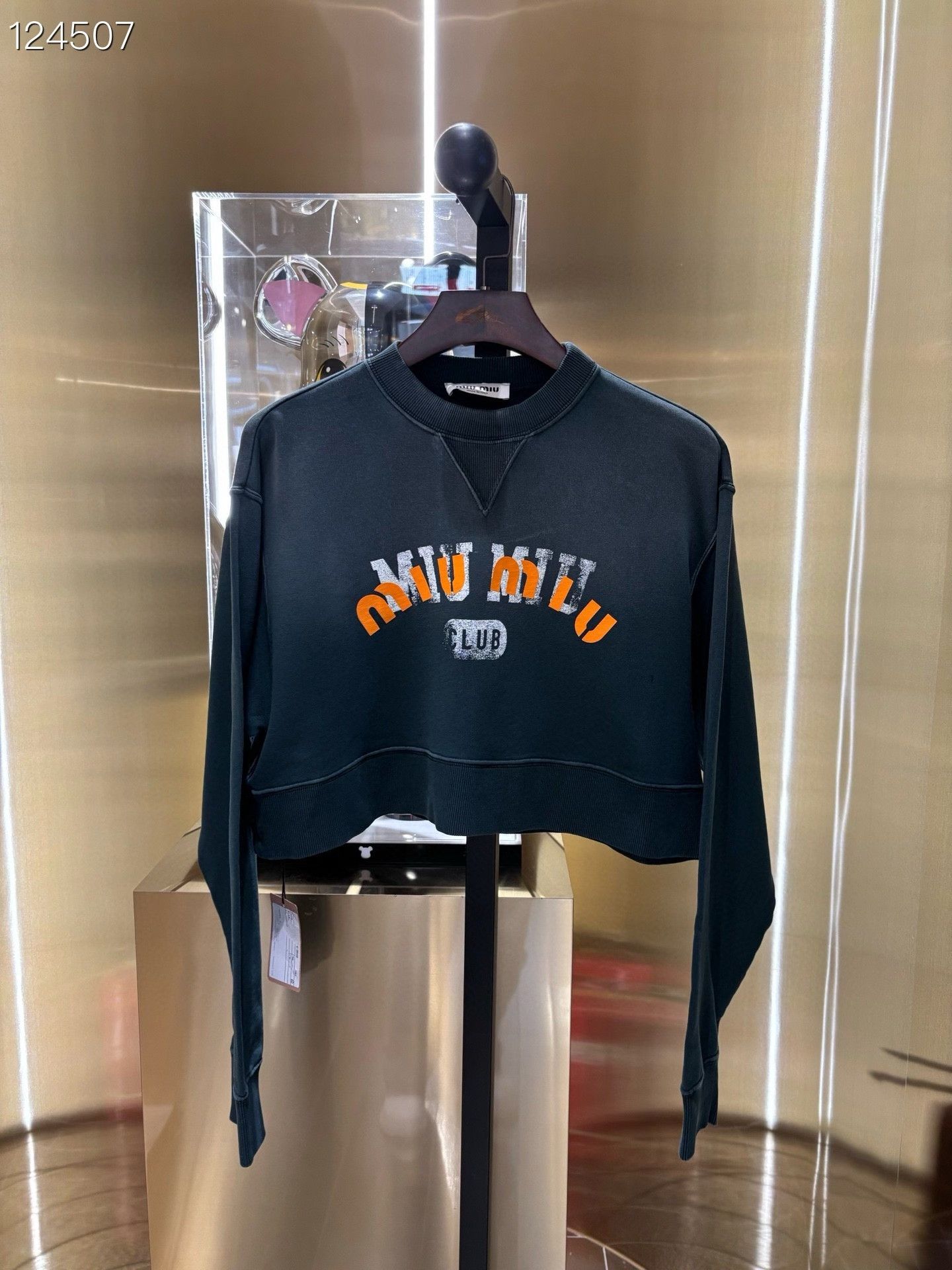 Miu Miu Miumiu Women's Logo Print Cropped Sweater Size S / US 4 / IT 40 - 1 Thumbnail