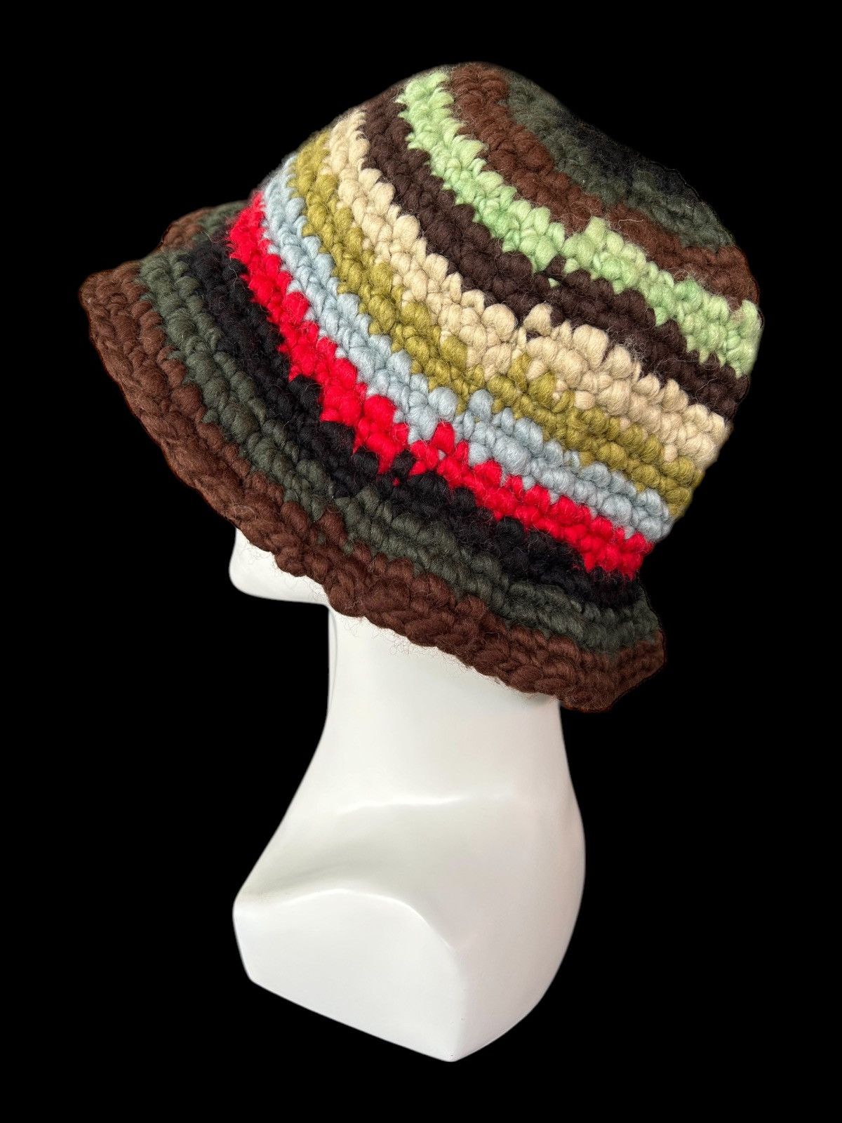 Japanese Brand × Kapital × Vintage Crochet Knitted Wool Rare Bucket Hats Size ONE SIZE - 5 Thumbnail