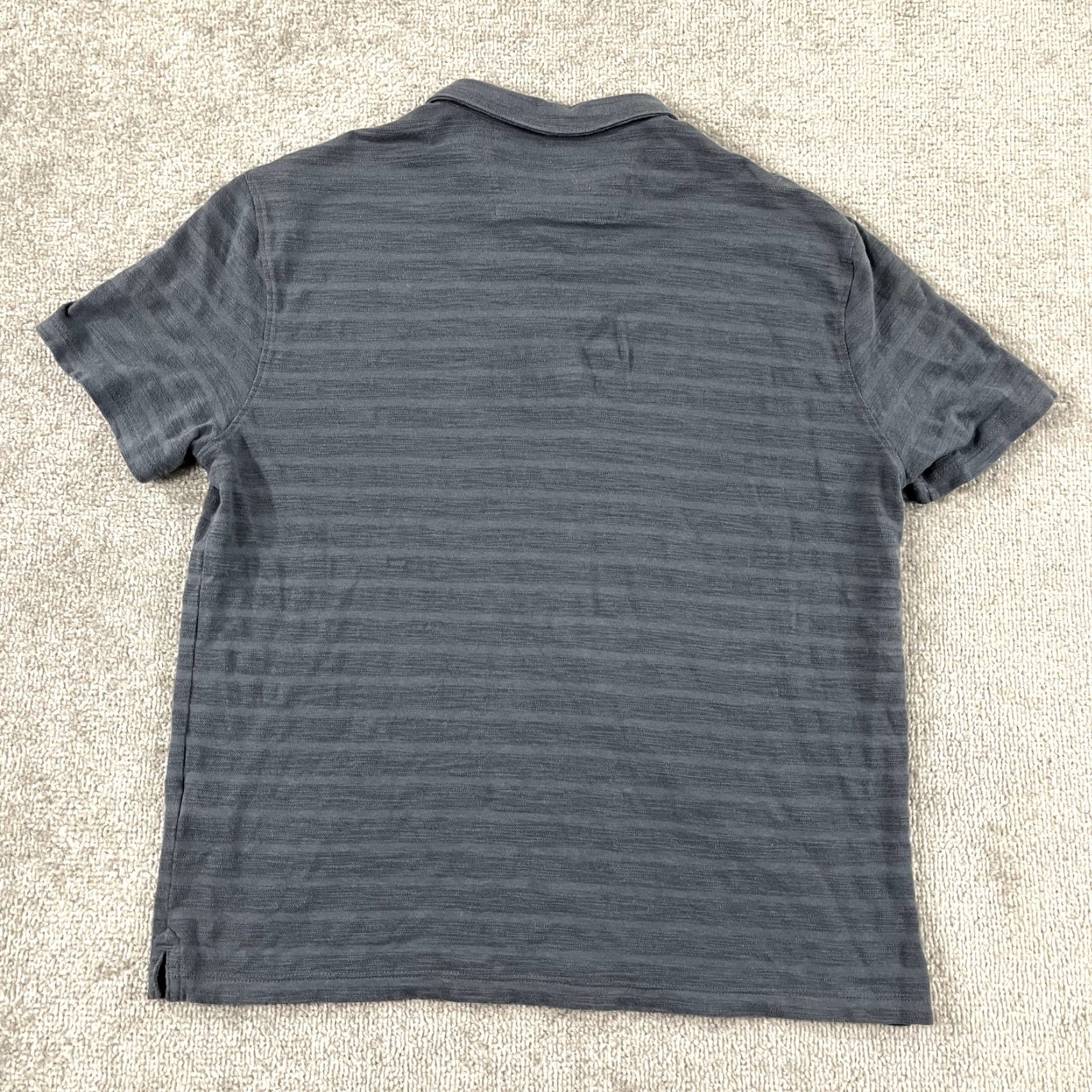 John Varvatos JOHN VARVATOS Polo Shirt Mens Large Gray Blue Striped Short Sleeve Preppy USA Size US L / EU 52-54 / 3 - 6 Thumbnail