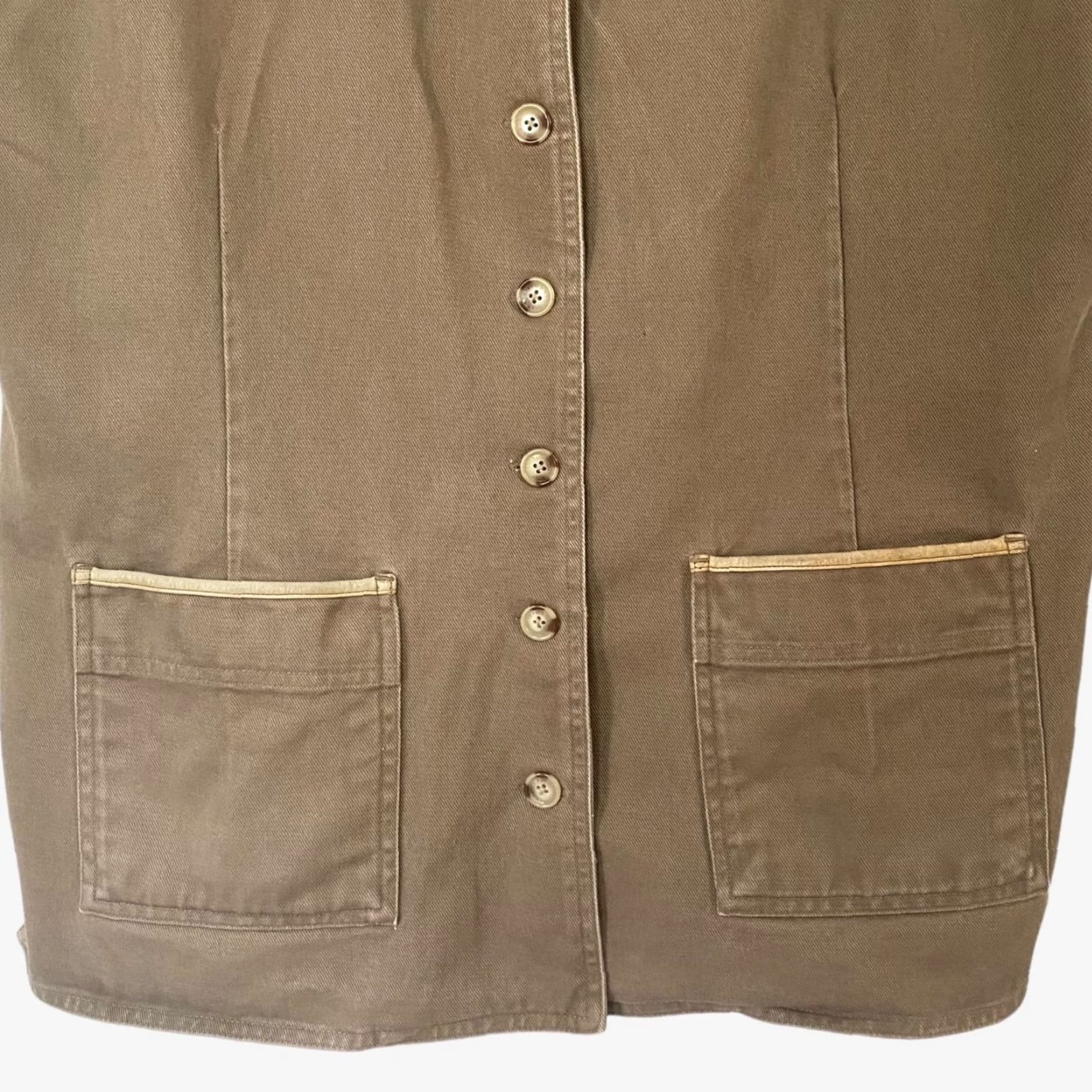 Orvis VINTAGE Orvis Cotton Twill Vest Womens Large Outdoor Hiking Fishing Sleeveless Brown Button Front Size L / US 10 / IT 46 - 6 Thumbnail