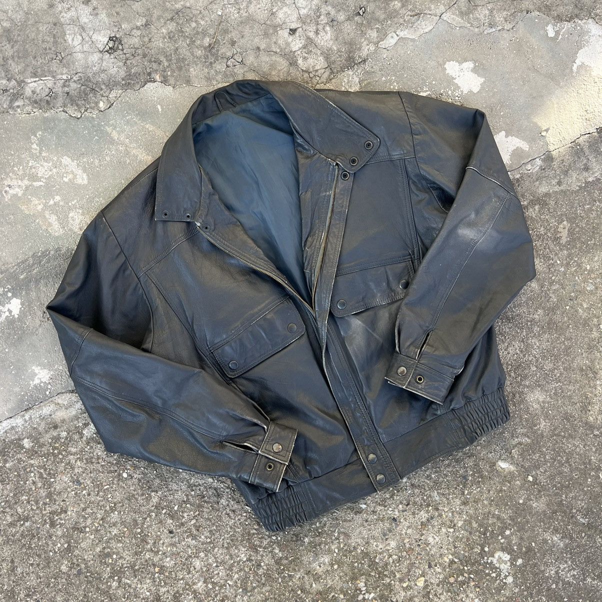 Leather × Vintage Vintage Genuine Real Leather Jacket High Quality Rock Punk Size US L / EU 52-54 / 3 - 2 Thumbnail