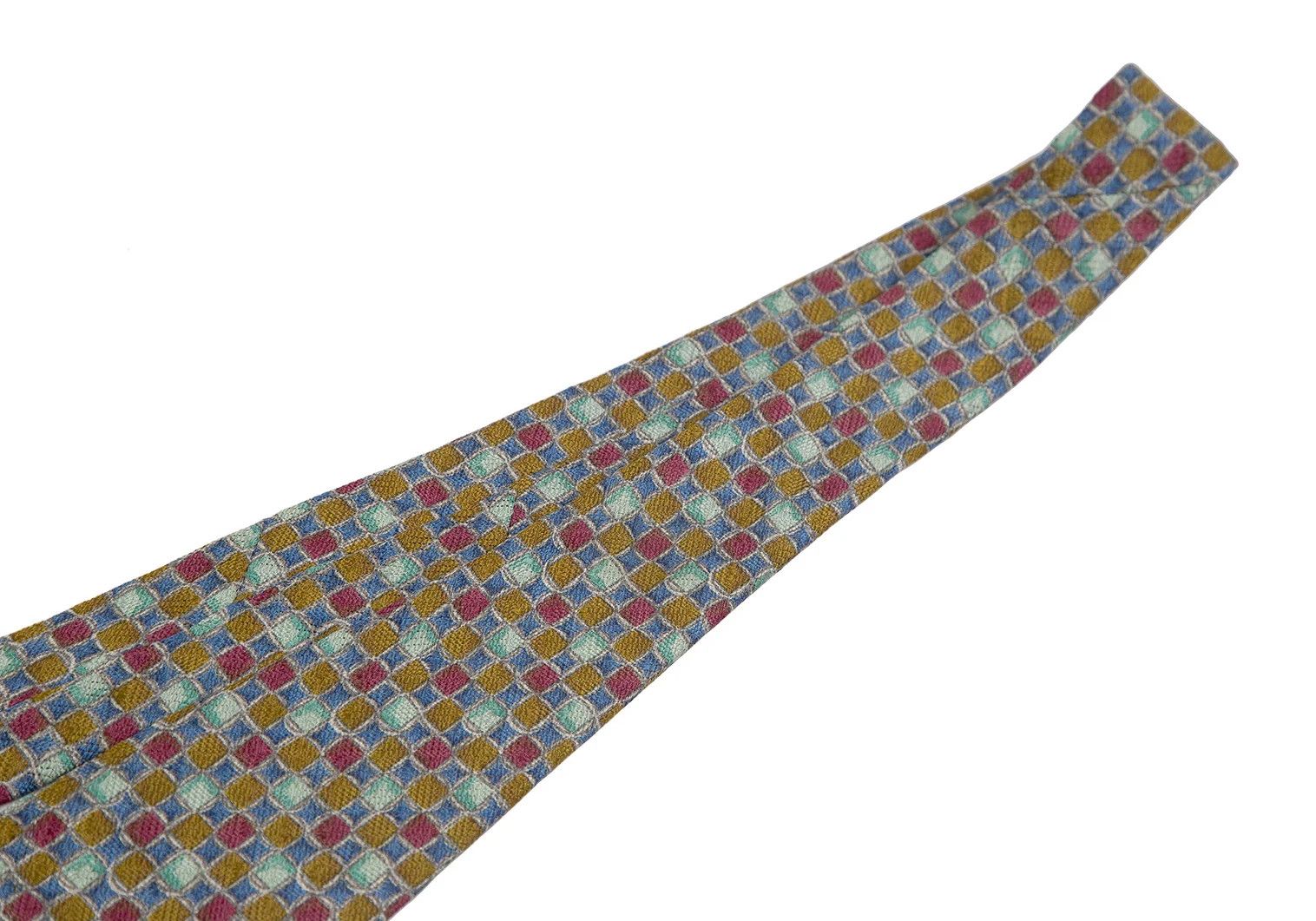 Dries Van Noten Colorful Block Check Silk Tie Multi Size ONE SIZE - 3 Thumbnail