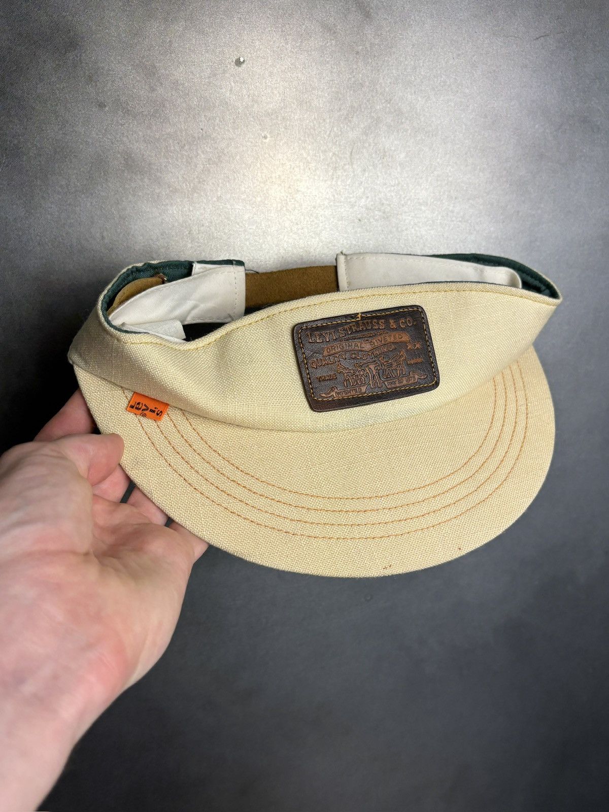 Levi's 1970s Levi's Orange Tab Hat 70s Vintage Levis Golf Visor Size ONE SIZE - 3 Thumbnail