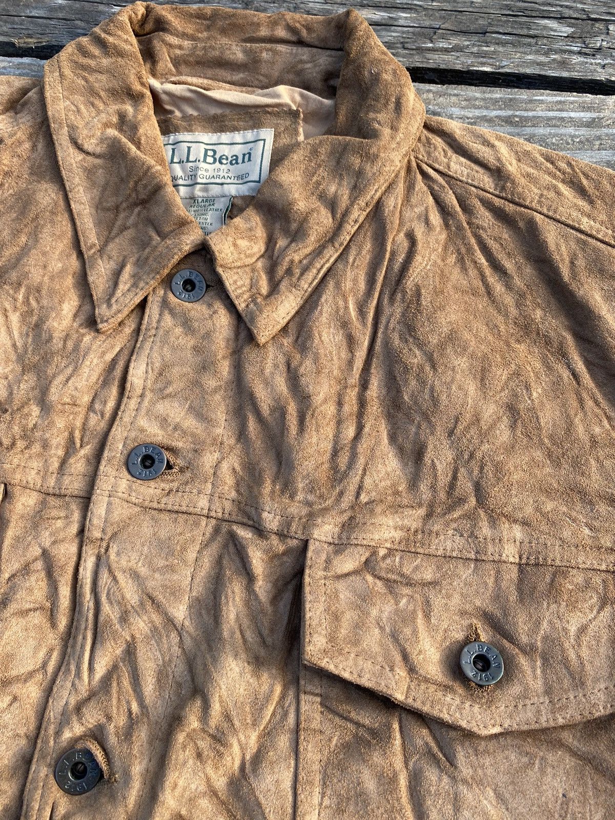 L.L Bean Suede Trucker Leather Jacket