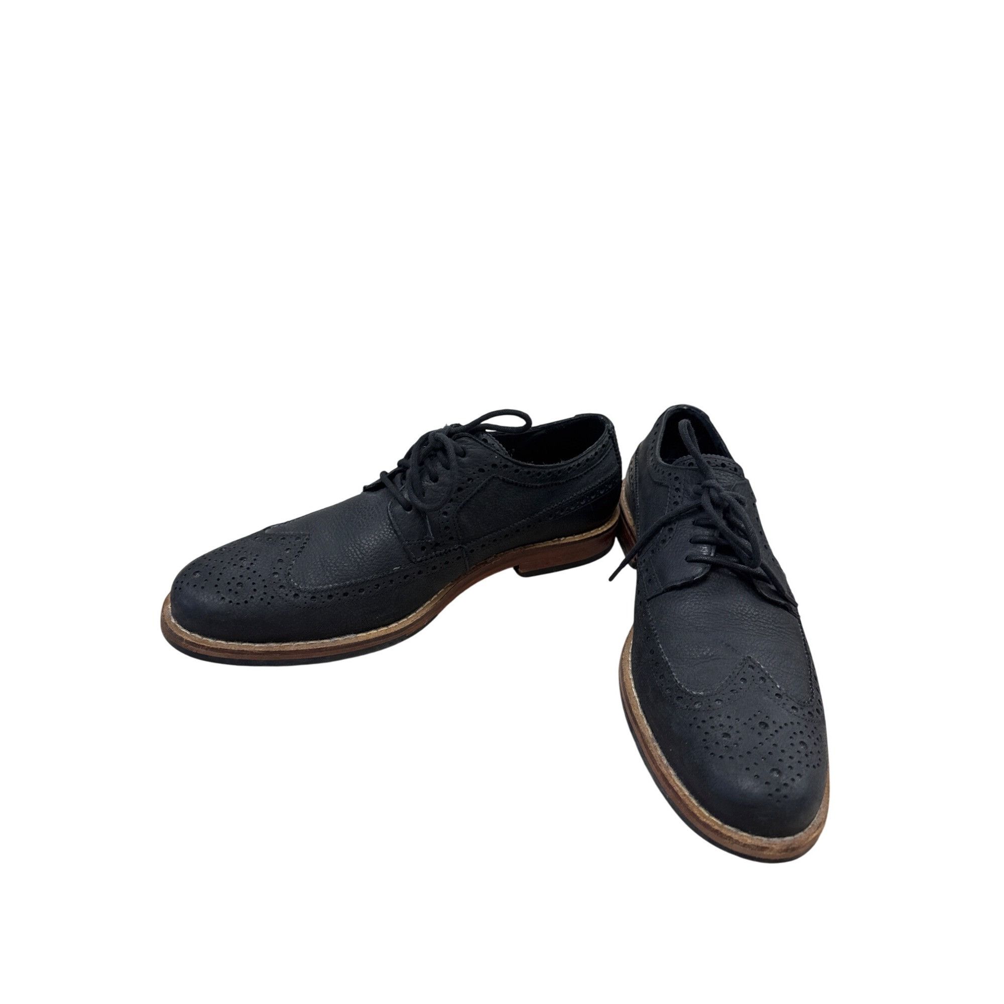 Cole Haan Cole Haan Mens Black Leather Suede Oxford Dress Shoes 8M SKU Size US 8 / EU 41 - 2 Thumbnail
