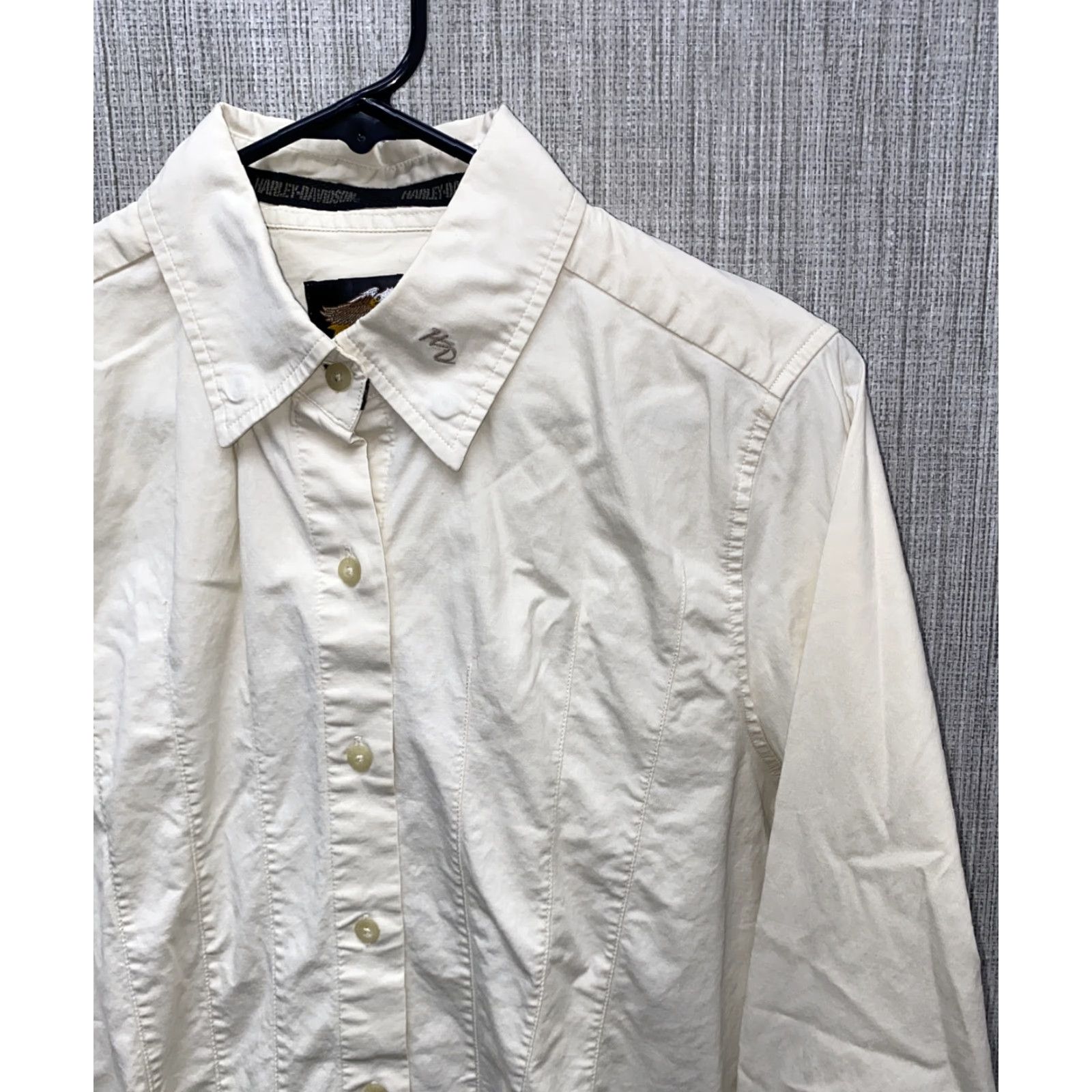 Harley Davidson Harley-Davidson Shirt Womens Beige Long Sleeve Button-Up Size M Cotton Size M / US 6-8 / IT 42-44 - 2 Thumbnail