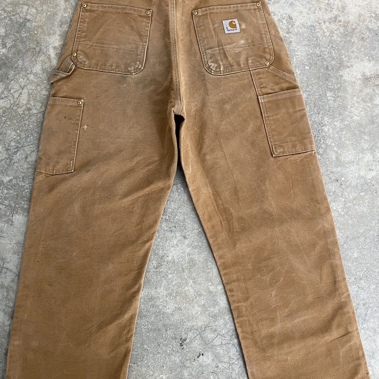 Carhartt VTG Carhartt Double Knee Faded Tan Dirty Carpenter Pants Size US 29 - 12 Thumbnail