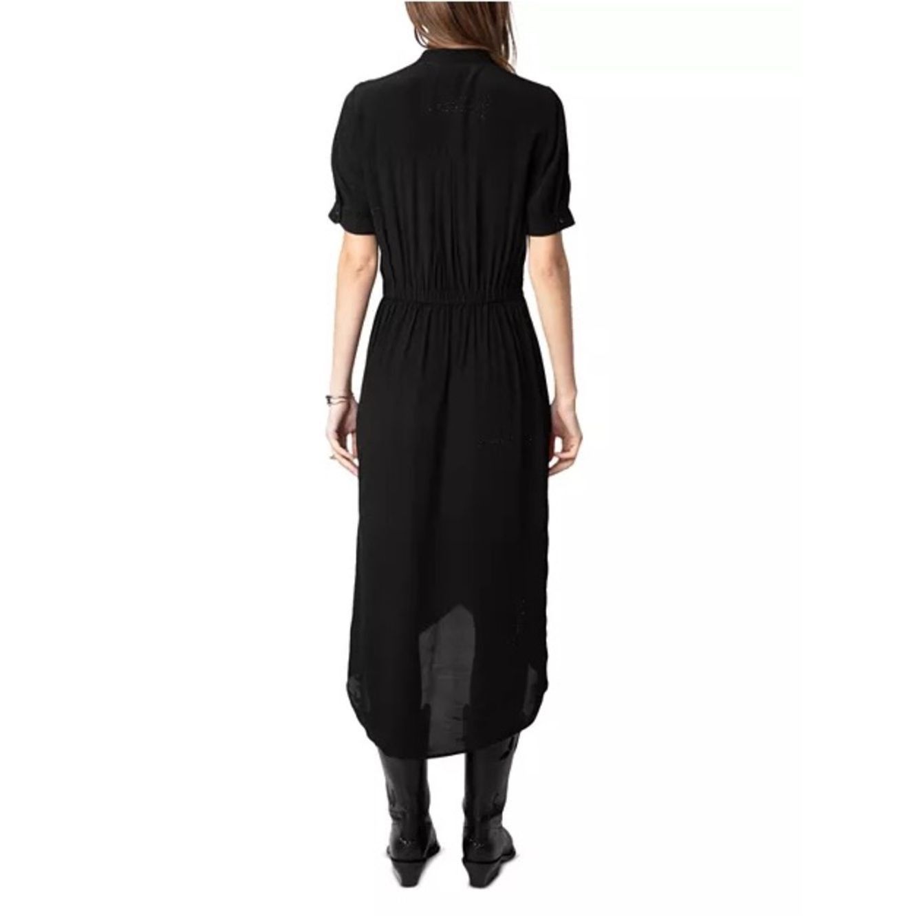 Zadig & Voltaire Zadig & Voltaire Rimaz Soft Strass Faux Wrap Shirt Dress Bl Size S / US 4 / IT 40 - 3 Thumbnail