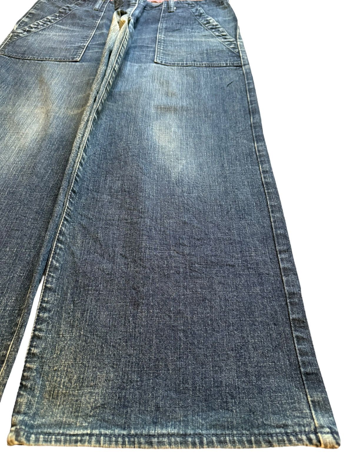 Evisu × Japanese Brand Vintage Evisu Donna Seagull Pocket Baggy Jean Shorts Size 33" - 7 Thumbnail