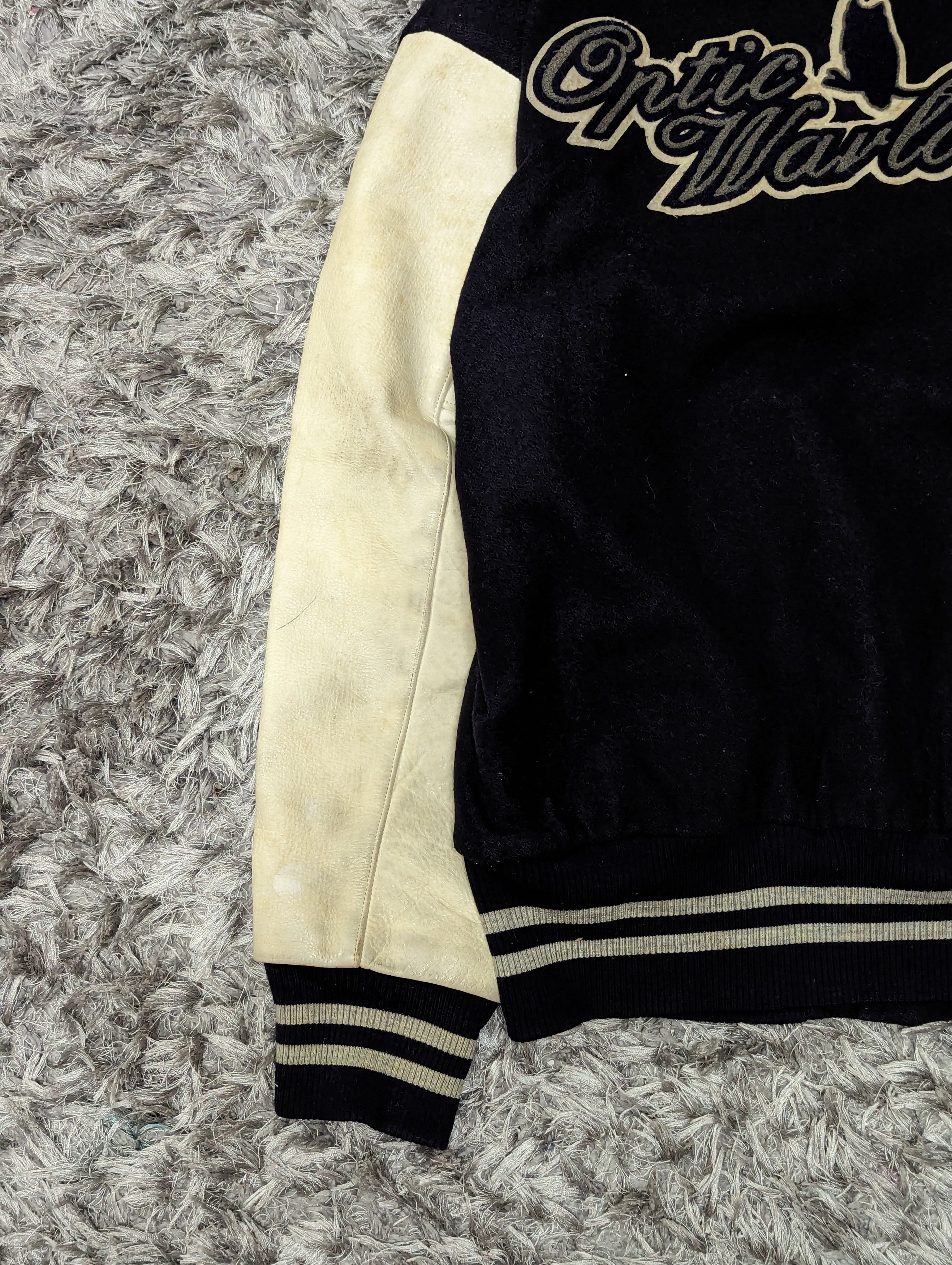 Delong Vintage Optic War Lock Leather Varsity Jacket Bomber Size US L / EU 52-54 / 3 - 13 Thumbnail