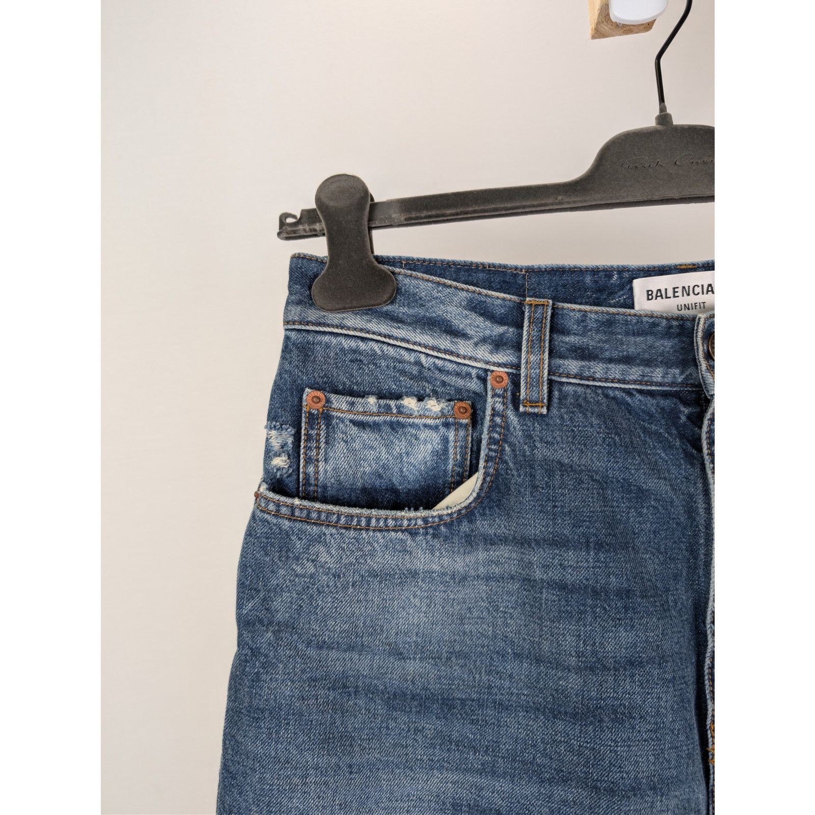 Balenciaga o1rshd1 Organic Vintage Denim Large Pants in Blue Size US 30 / EU 46 - 6 Thumbnail