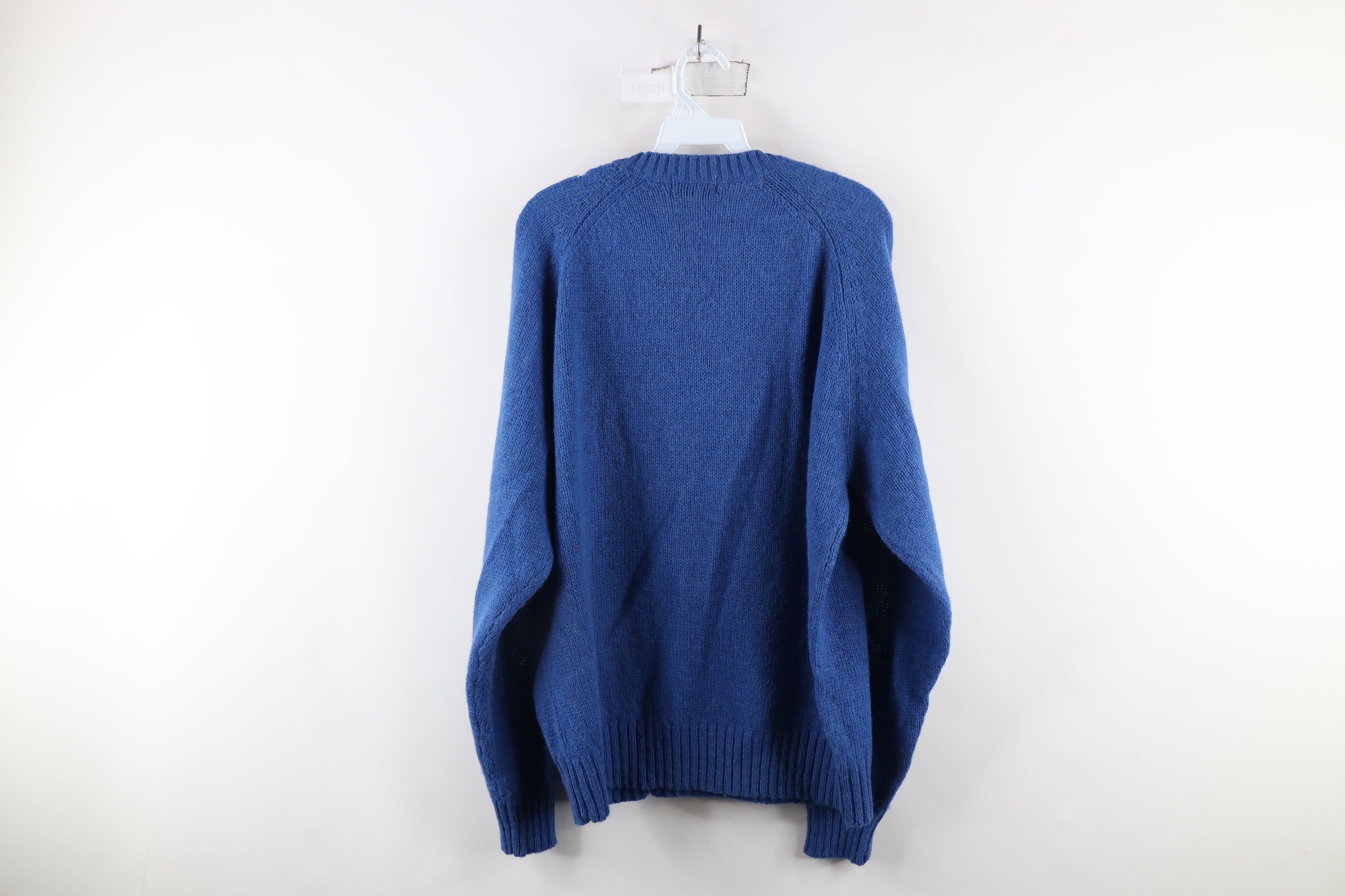 Vintage Vintage 70s Streetwear Wool Blend Knit Crewneck Sweater Blue Size US XL / EU 56 / 4 - 5 Thumbnail