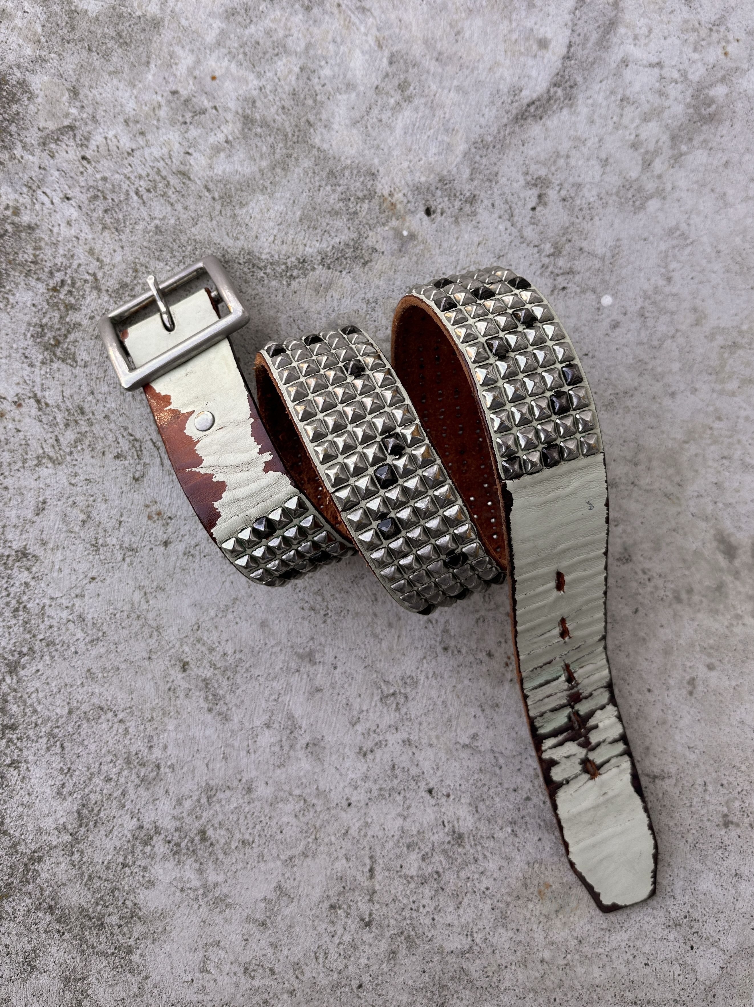 Hollywood Trading Company HTC Western Crust Punk studded leather y2k belt buckle Size ONE SIZE - 6 Thumbnail