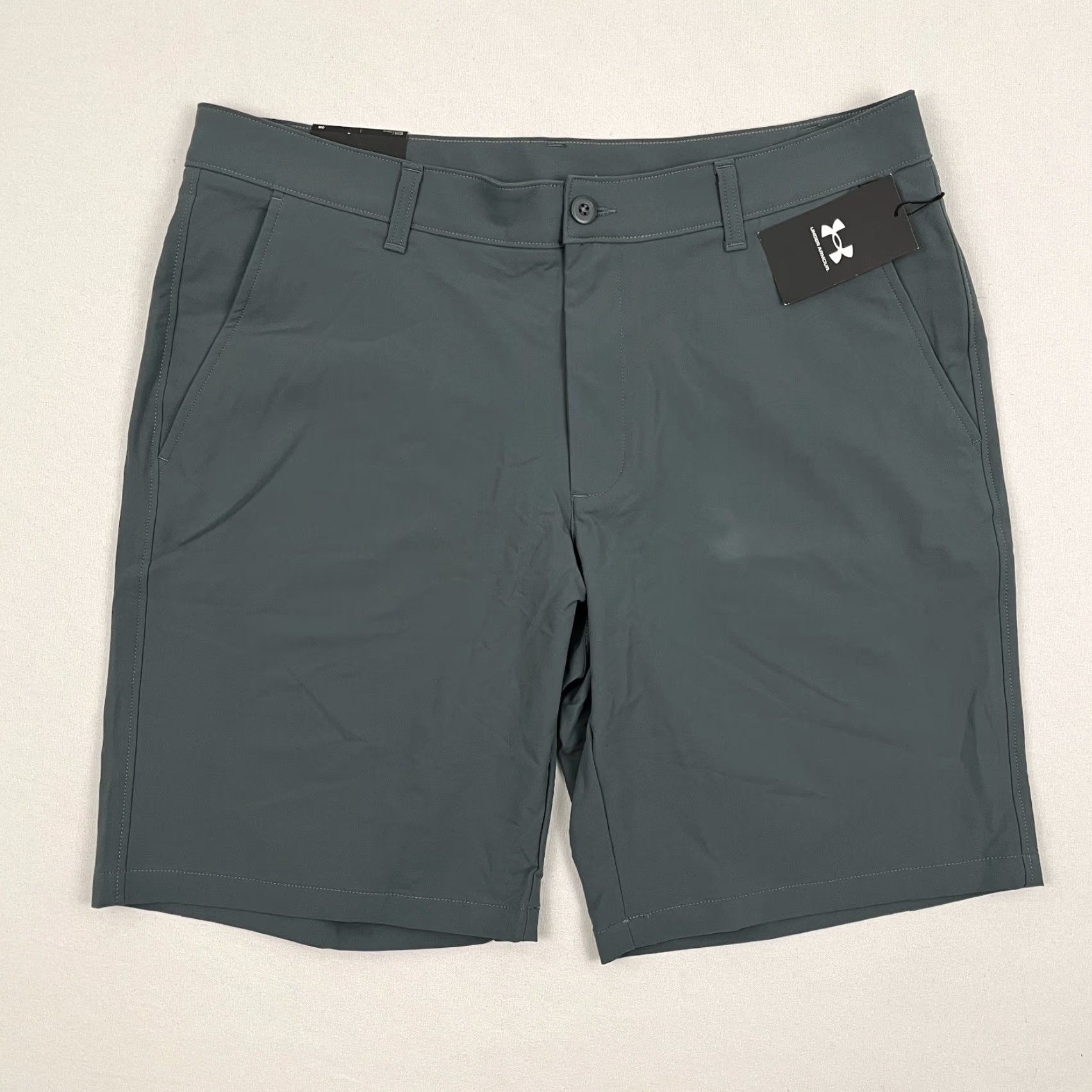 Under Armour Under Armour UA Tech Shorts Men 38 x 10" Gray Chino Stretch Performance Golf Casual Pockets Belt Loop Logo Regular Size US 38 / EU 54 - 2 Thumbnail