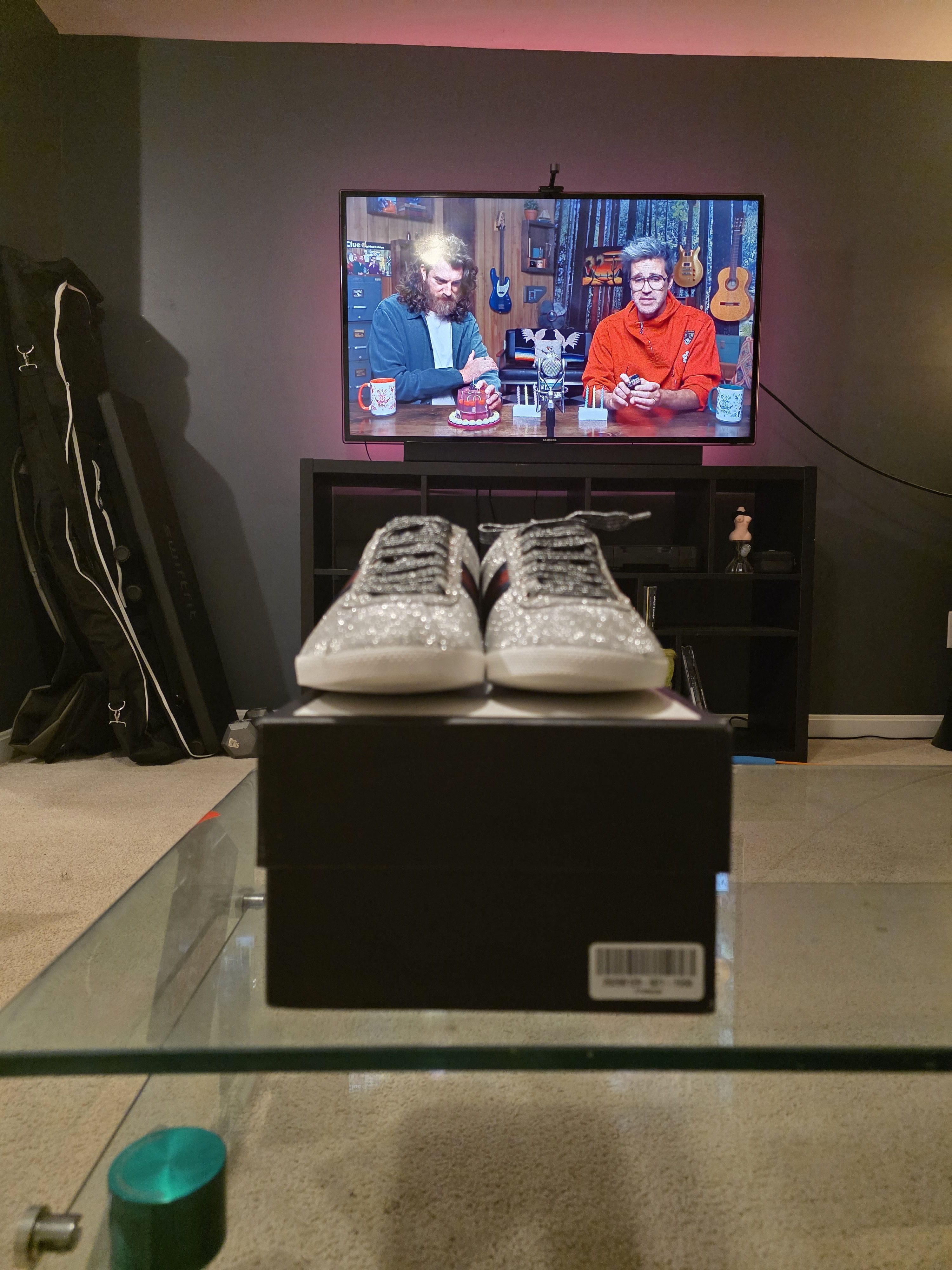 Gucci GUCCI BAMBI WEB SILVER SNEAKERS MENS SIZE Size US 9.5 / EU 42-43 - 5 Thumbnail