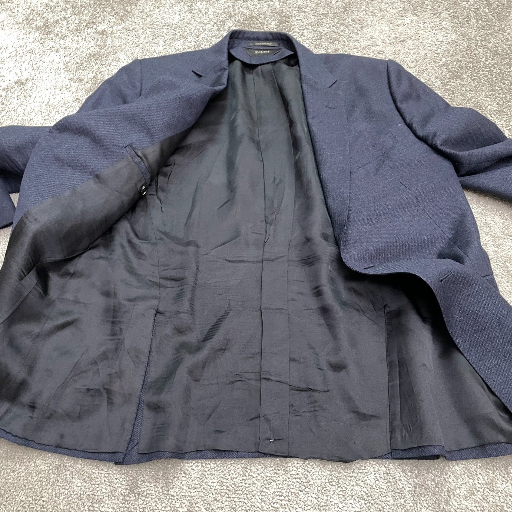 Ermenegildo Zegna Zegna Blazer Mens 8-52C Navy Blue Italy Style Sport Coat Formal Size 42R - 3 Thumbnail