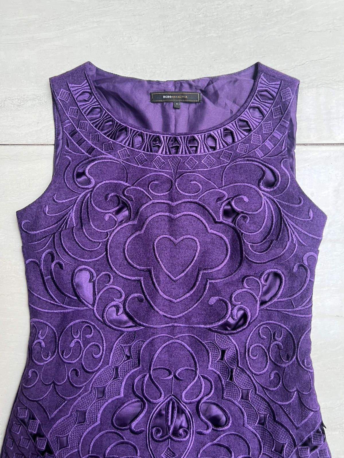 Bcbgmaxazria BCBG MAX AZRIA Purple Mini Dress Size XS / US 0-2 / IT 36-38 - 13 Thumbnail