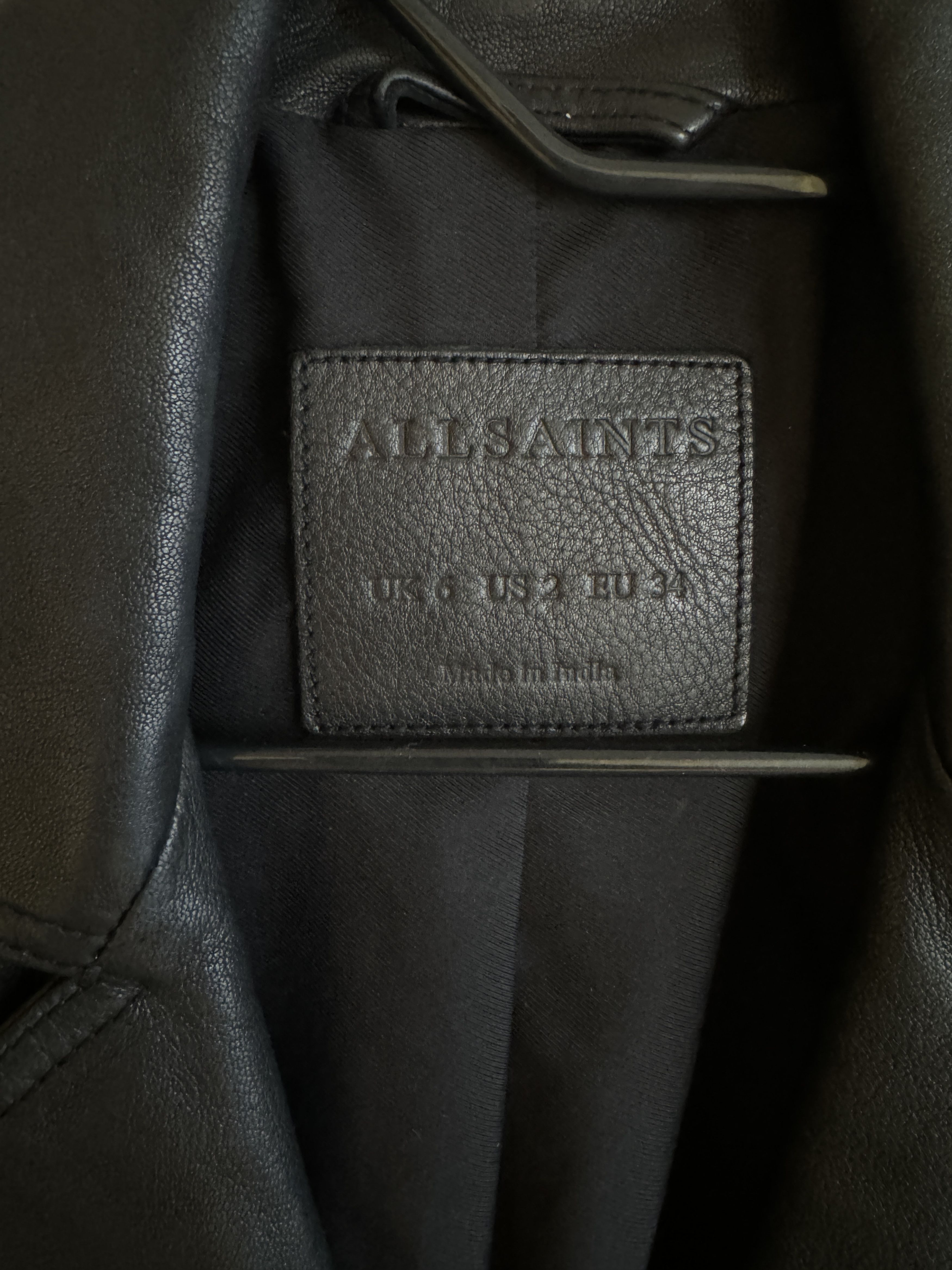 Allsaints Dalby Slim Fit Leather Biker Jacket Size S / US 4 / IT 40 - 2 Thumbnail