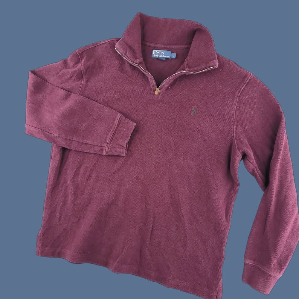 Polo Ralph Lauren Polo Ralph Lauren Sweater Mens Large Red Wine Quarter Zip Relaxed Fit Size US L / EU 52-54 / 3 - 1 Thumbnail