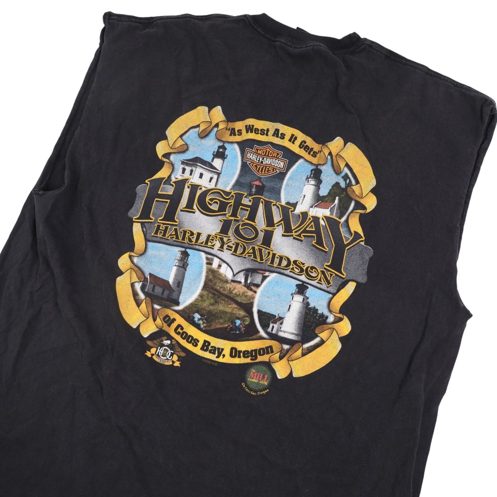 Harley Davidson × Vintage VTG Y2k Harley Davidson 6th Annual Lighthouse Run Muscle T Size US XL / EU 56 / 4 - 10 Thumbnail