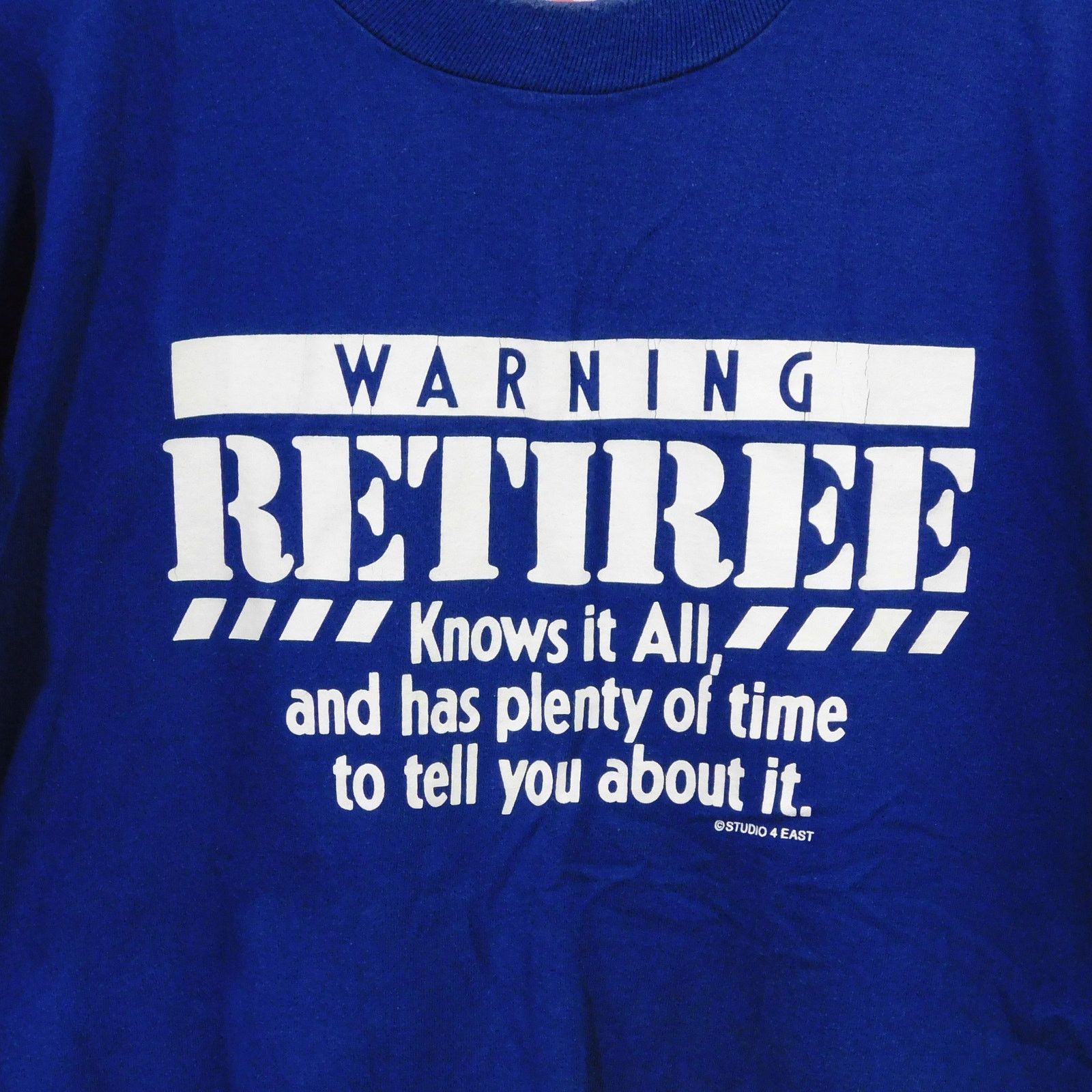 Fruit Of The Loom 90s Fruit Of The Loom Warning Retiree T Shirt Size XL Blue Size US XL / EU 56 / 4 - 3 Thumbnail