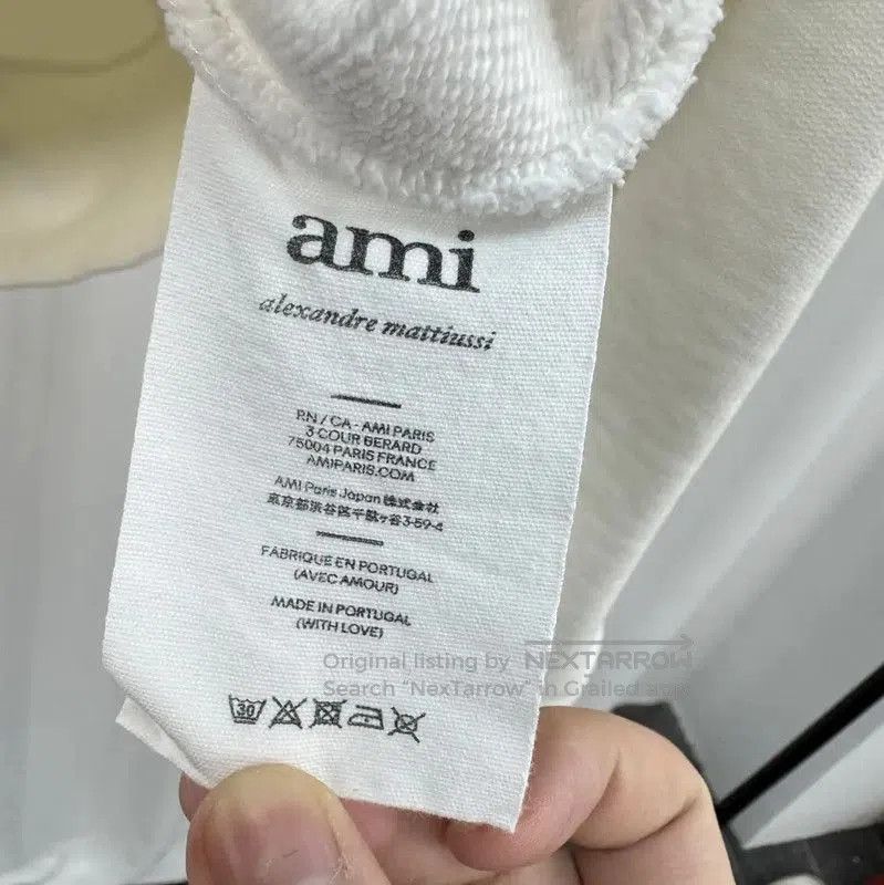 Other AMI White Cotton Logo Embroidered Hoodie . Size US S / EU 44-46 / 1 - 7 Thumbnail