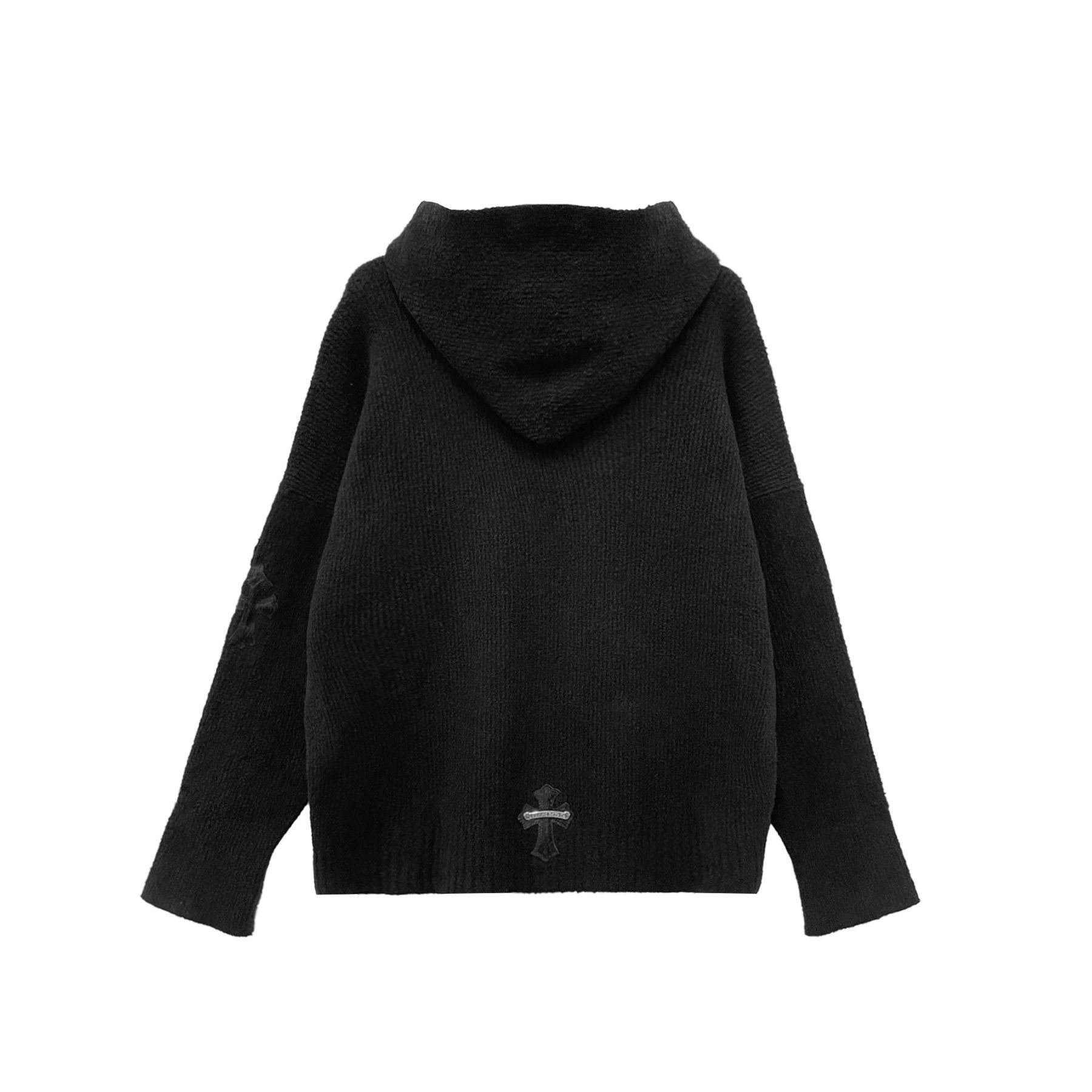 Chrome Hearts Chrome Hearts Black Pony Hair Patch Knit Hoodie Size US XS / EU 42 / 0 - 2 Thumbnail