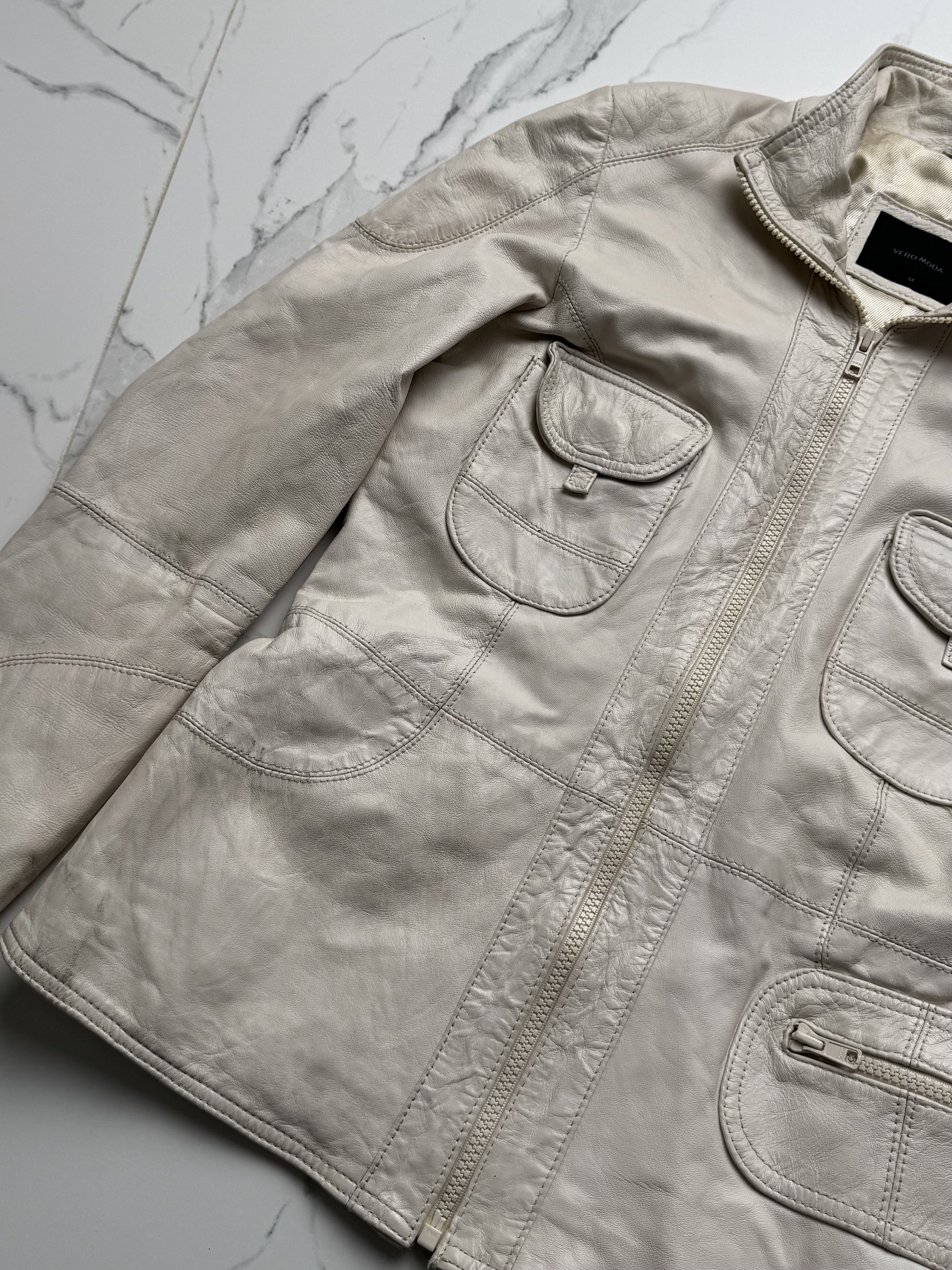 Genuine Leather Leather Jacket Women Zip Utility Fitted Pocket Y2K Size M Size M / US 6-8 / IT 42-44 - 6 Thumbnail