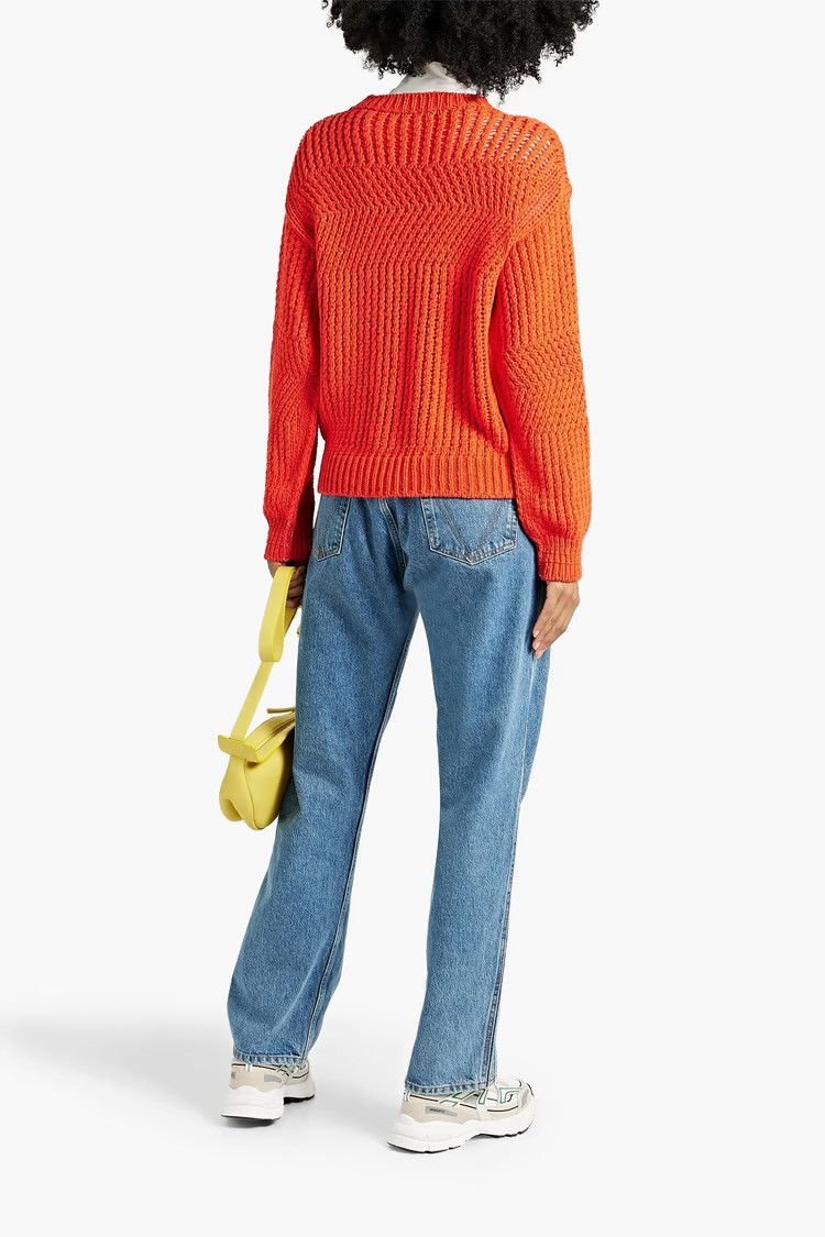 Acne Studios ACNE STUDIOS Crocheted cotton sweater Tomato Red Size: XXS Size XXS / US 00 / IT 34 - 2 Thumbnail