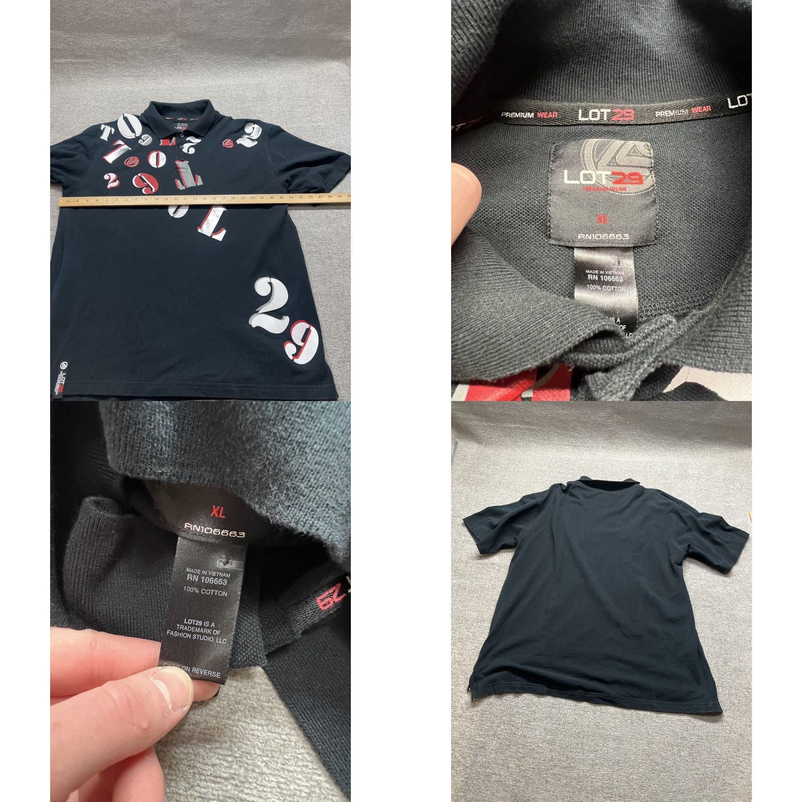 Vintage VINTAGE Lot 29 Men’s XL Polo Shirt Black Short Sleeve, Lot 29, Polo, Men, Black, Vintage, Looney Tunes, Sam, 100% Cotton Size US XL / EU 56 / 4 - 8 Thumbnail