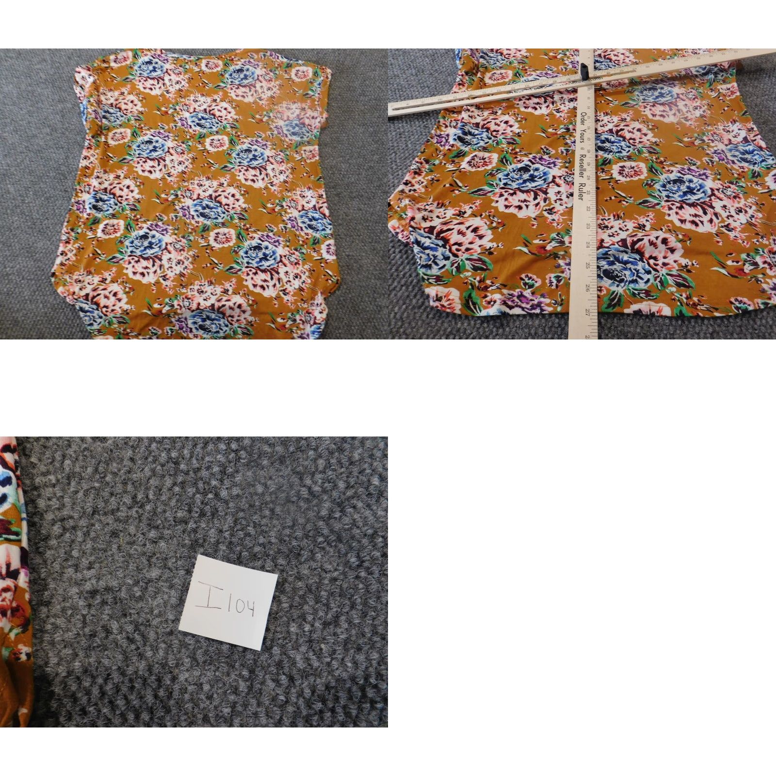 Vintage Lildy Womens Blouse L Orange Floral Stretch Top Crew Neck Short Sleeve Pullover Casual Regular Polyester Rayon Button-Up Vintage No Size L / US 10 / IT 46 - 8 Thumbnail